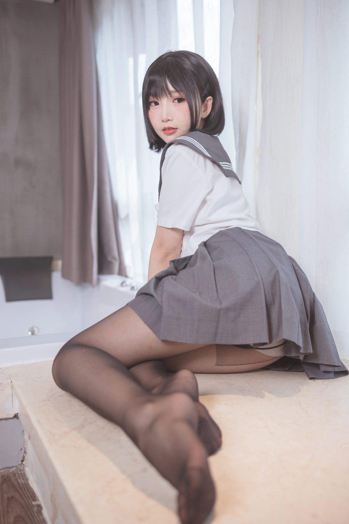 图片[4]-面饼仙儿 – 脑内少女 黑丝JK-COS世界