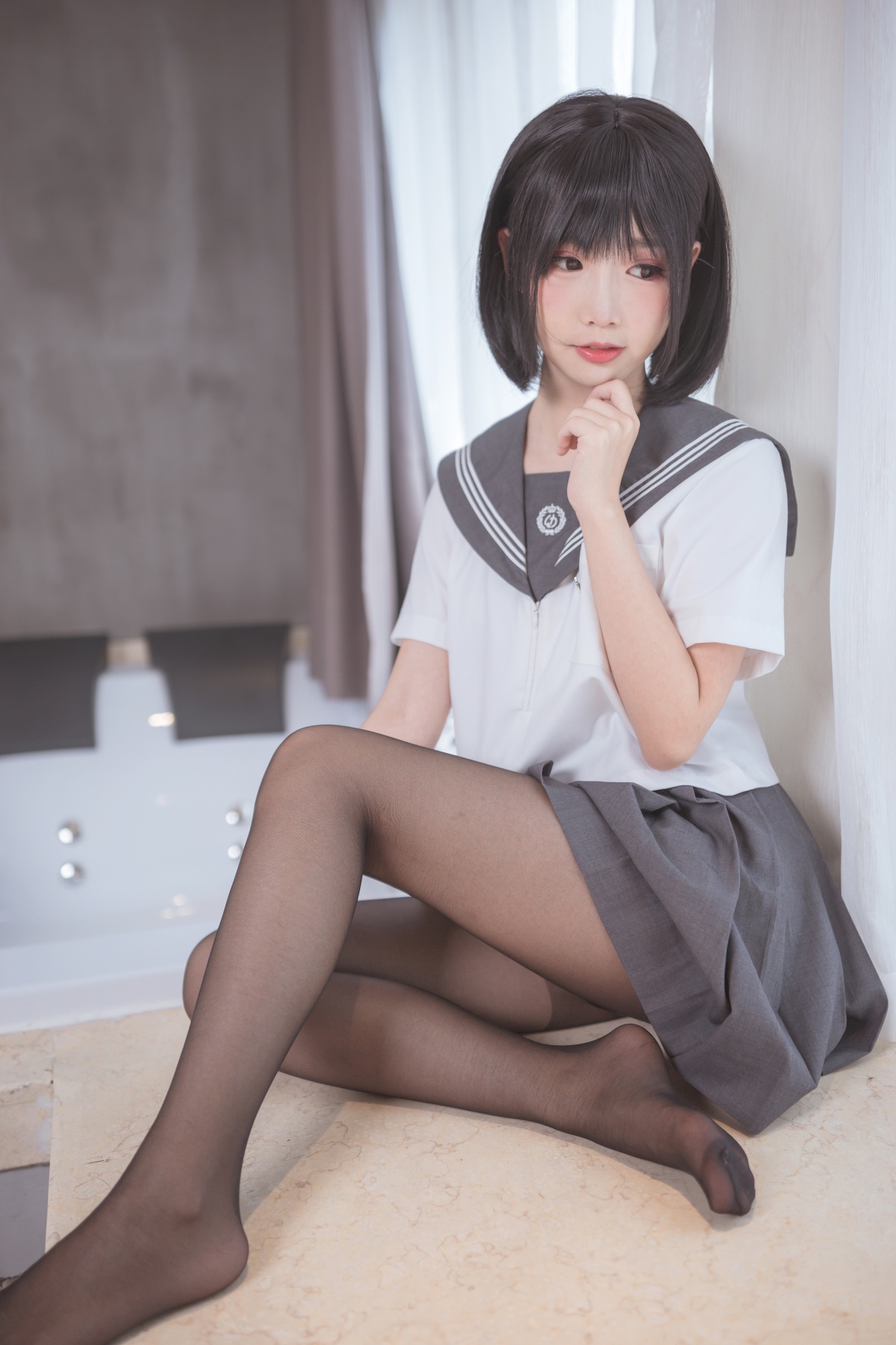 图片[3]-面饼仙儿 – 脑内少女 黑丝JK-COS世界