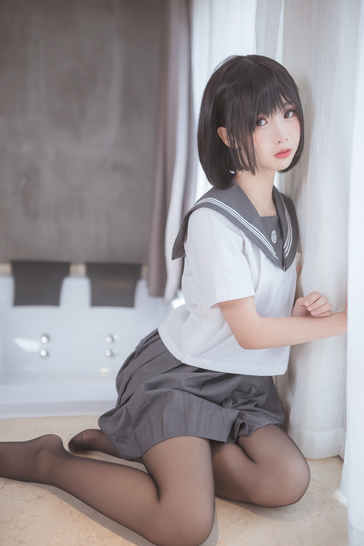 图片[2]-面饼仙儿 – 脑内少女 黑丝JK-COS世界