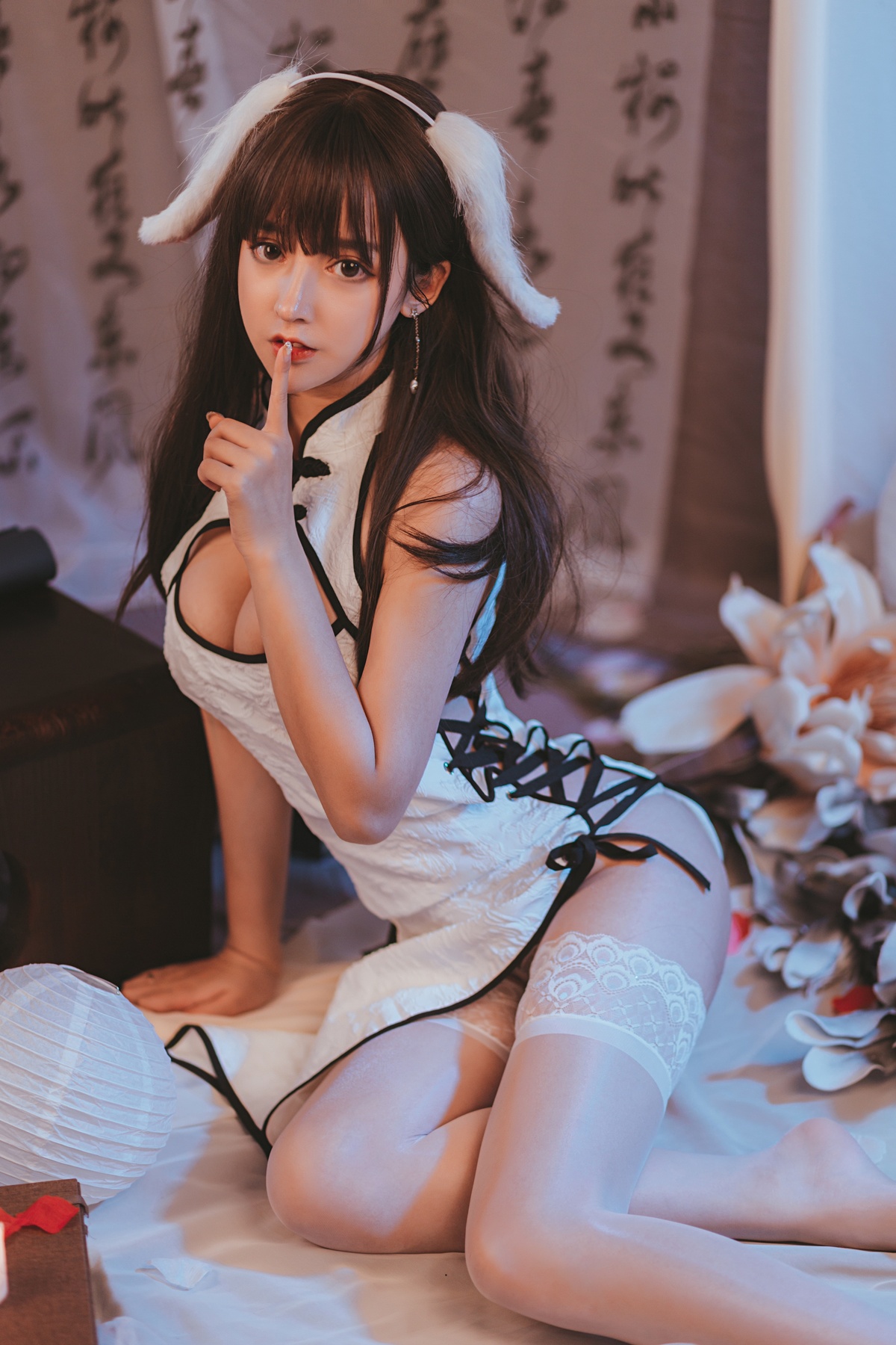 图片[3]-过期米线线喵-白色旗袍-COS世界