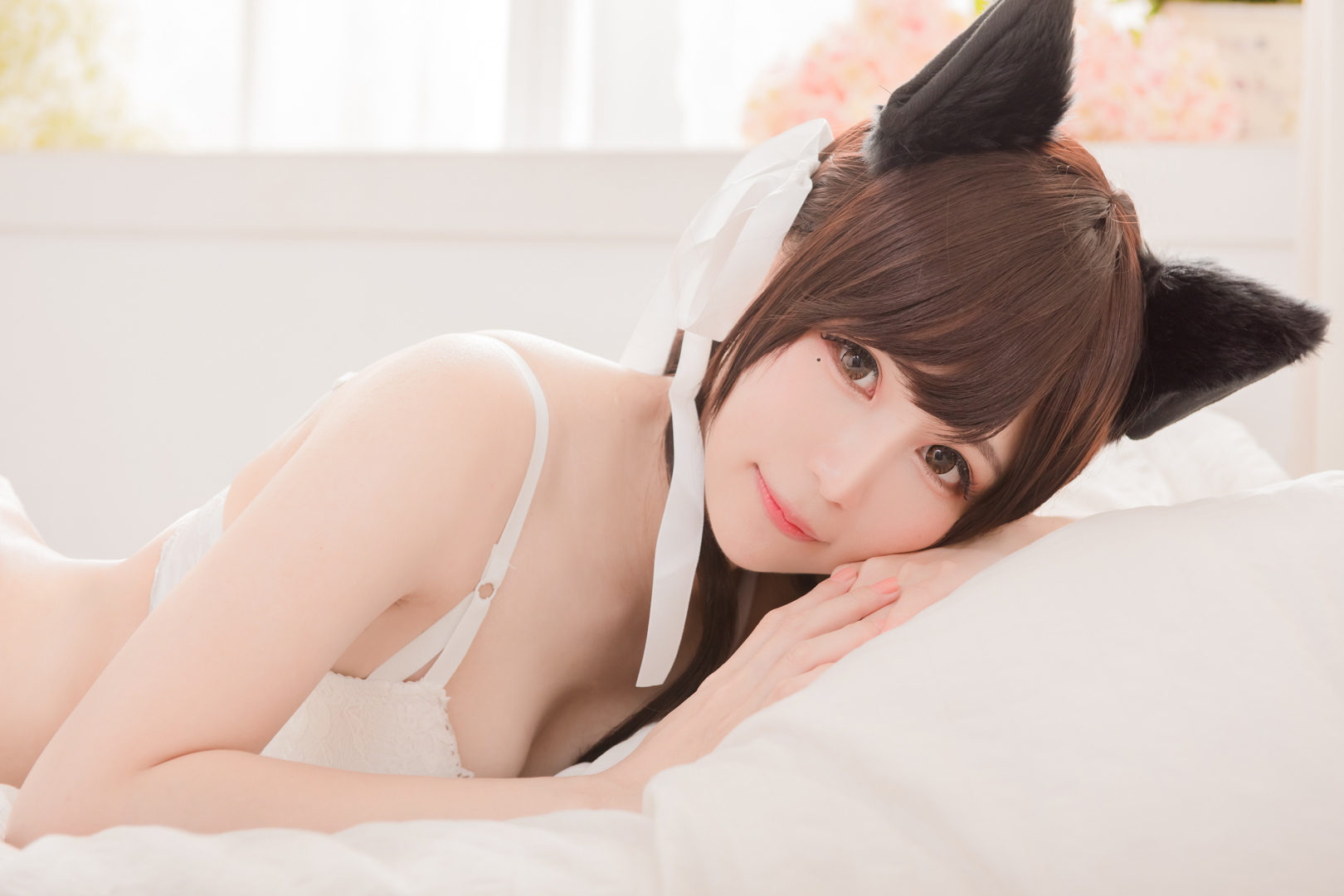 【cosplay】-白神泱-NO.003 白色内衣兽耳 [13P-7MB]-COS世界