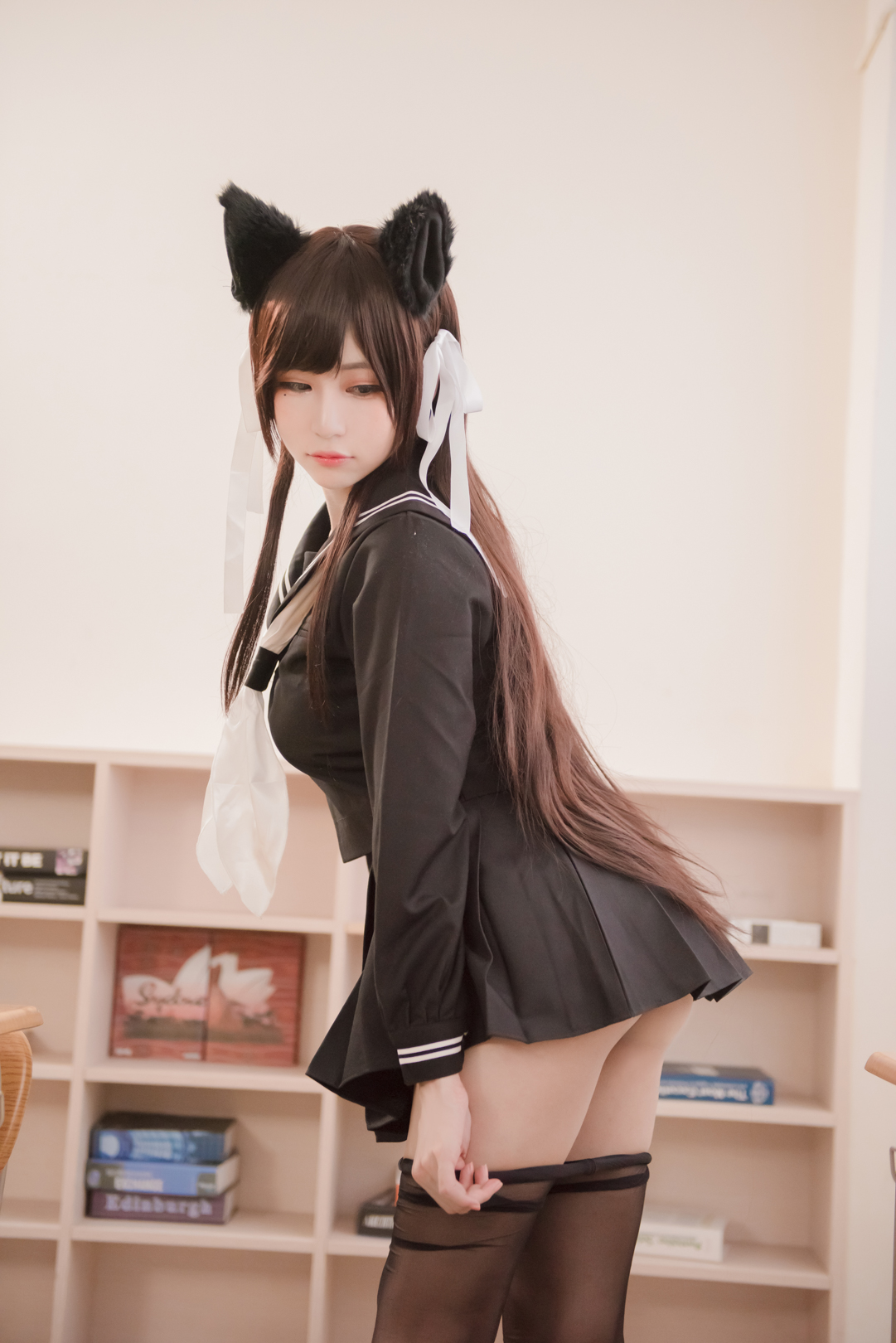 【cosplay】-白神泱-NO.007 黑丝兽耳 [14P-8MB]-COS世界