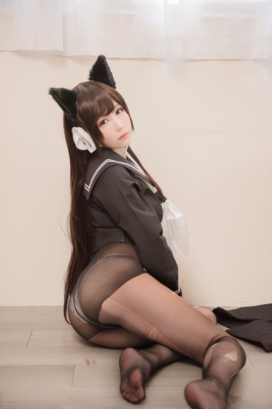 图片[2]-【cosplay】-白神泱-NO.007 黑丝兽耳 [14P-8MB]-COS世界