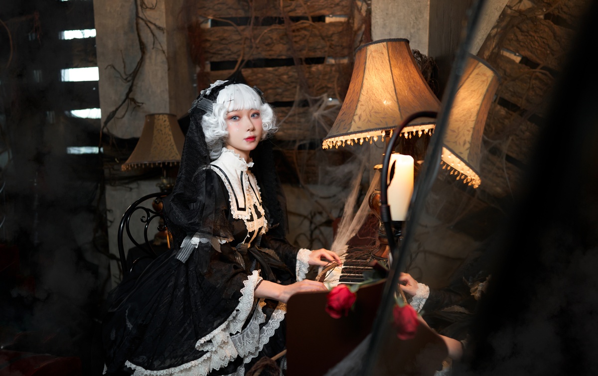 图片[3]-【cosplay】-阿包也是兔娘 NO.02小裙子 夜之钢琴曲-COS世界