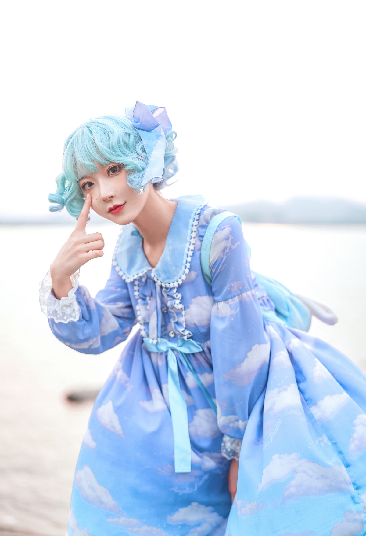 图片[2]-【cosplay】-阿包也是兔娘 NO.11 lolita蓝裙-COS世界