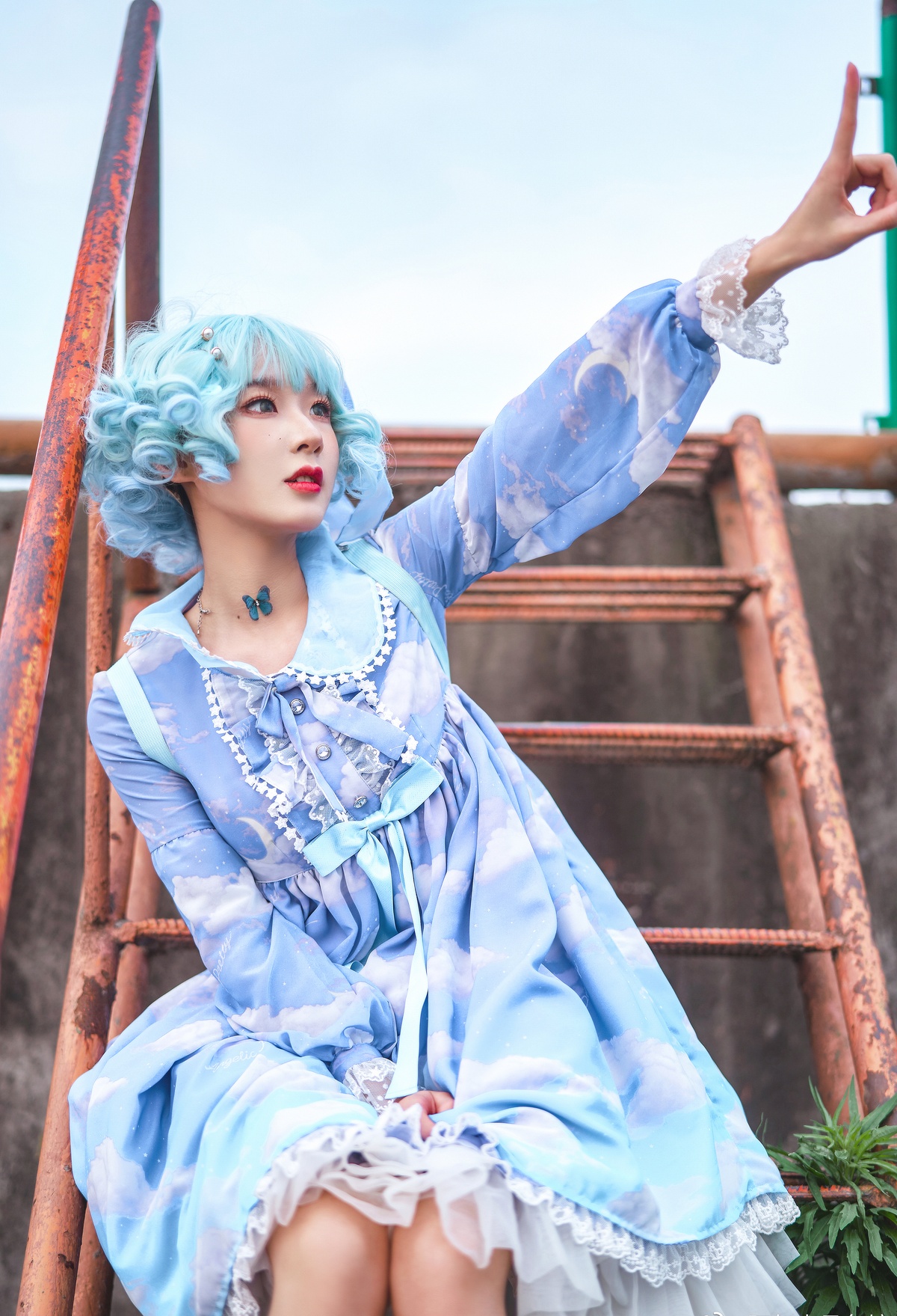 图片[3]-【cosplay】-阿包也是兔娘 NO.11 lolita蓝裙-COS世界