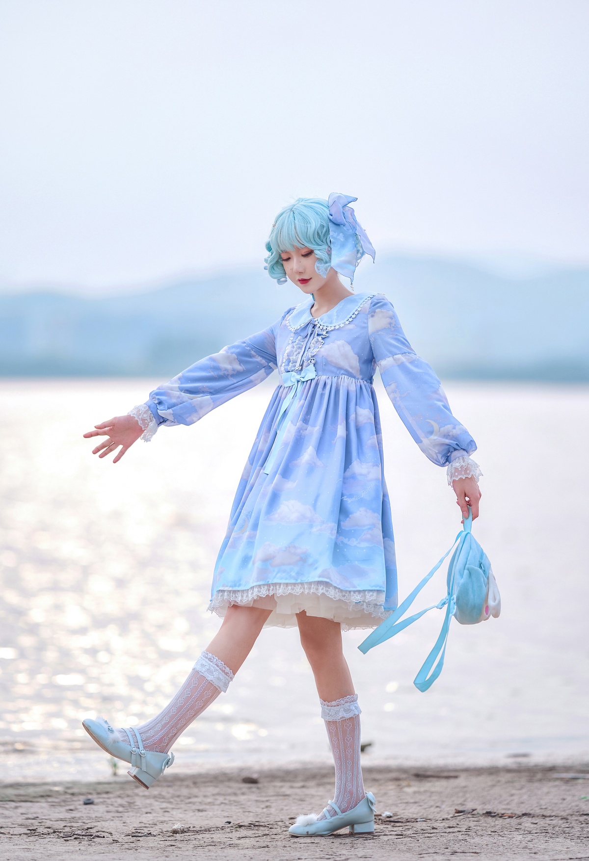 图片[4]-【cosplay】-阿包也是兔娘 NO.11 lolita蓝裙-COS世界