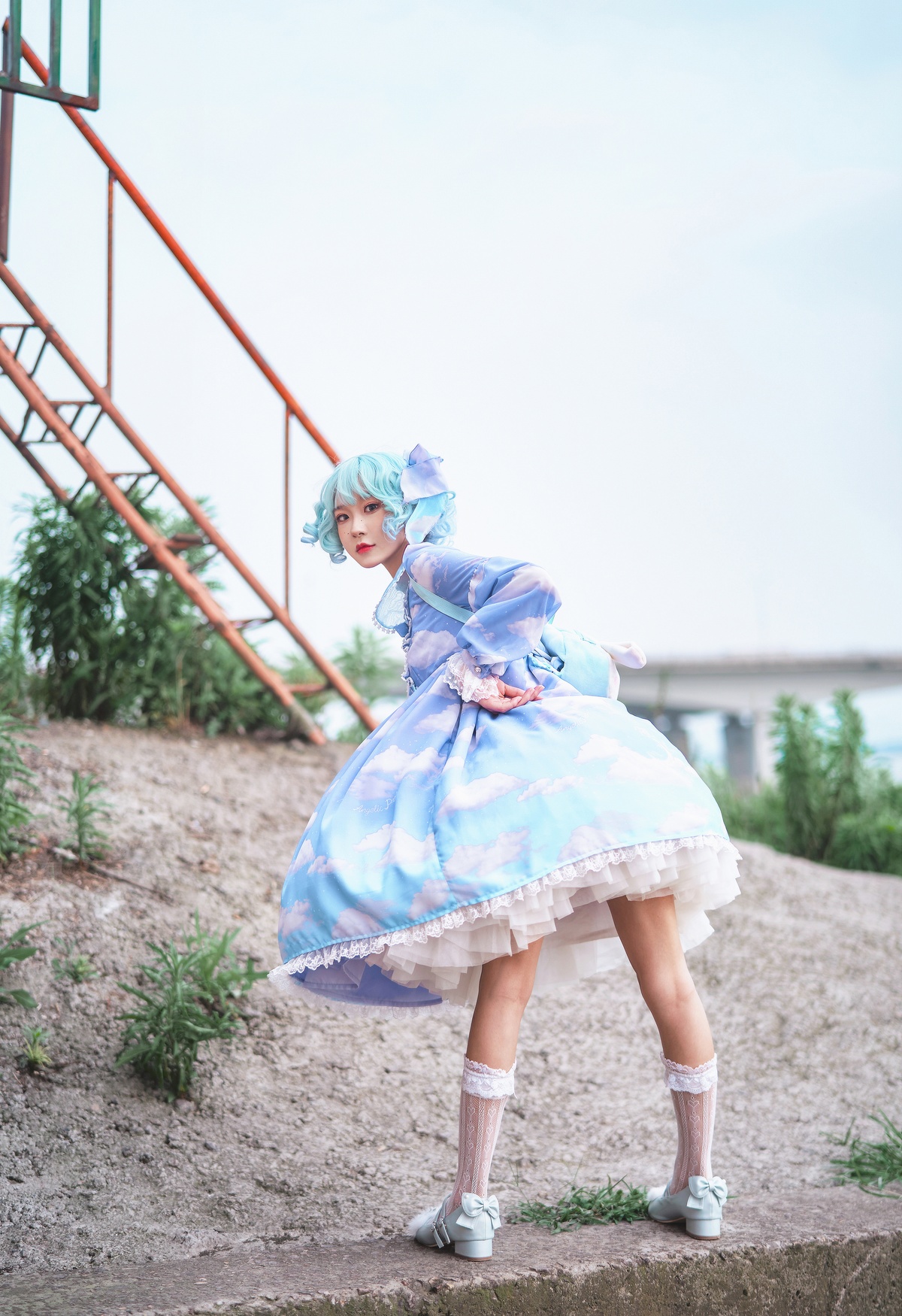 图片[5]-【cosplay】-阿包也是兔娘 NO.11 lolita蓝裙-COS世界