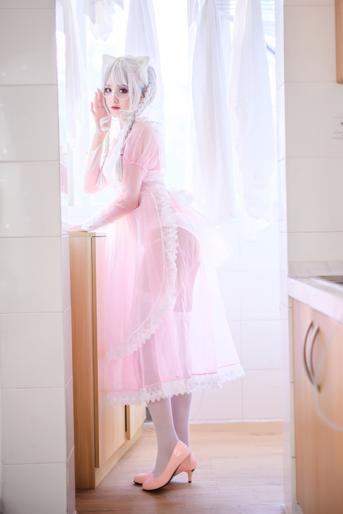 图片[2]-【cosplay】秋楚楚 粉色透明女仆 [21P-335MB]-COS世界
