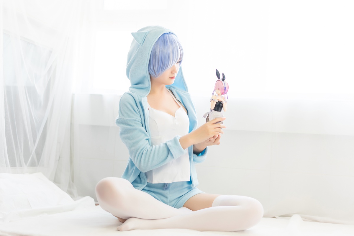 图片[2]-【cosplay】秋楚楚 蕾姆睡衣 [40P-93MB]-COS世界