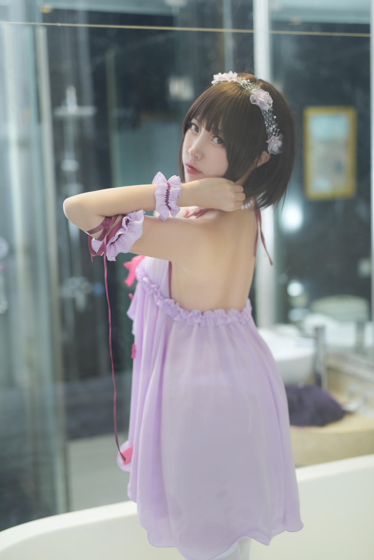 图片[3]-【cosplay】-【二佐Nisa】-加藤惠 睡衣-COS世界