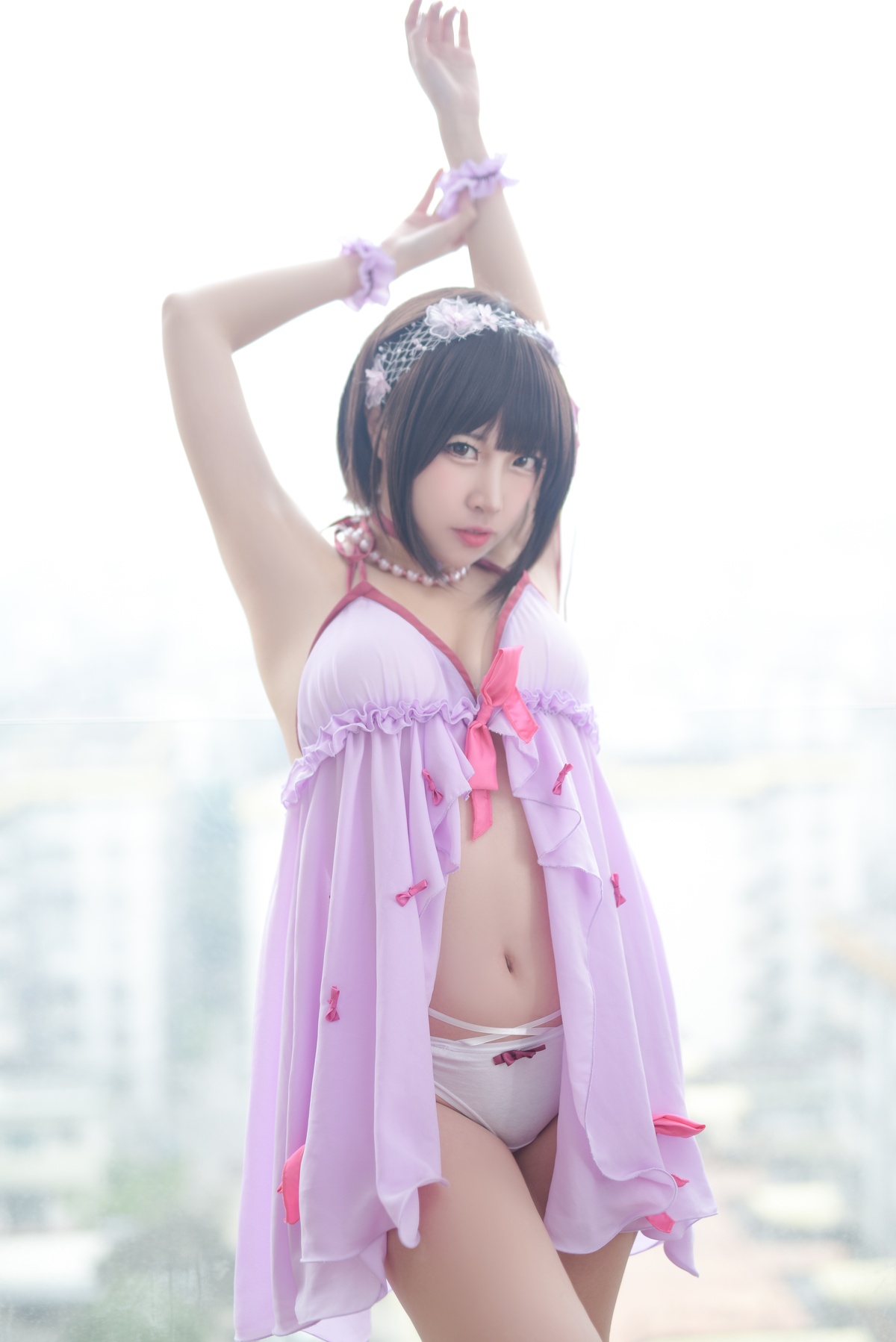 图片[5]-【cosplay】-【二佐Nisa】-加藤惠 睡衣-COS世界