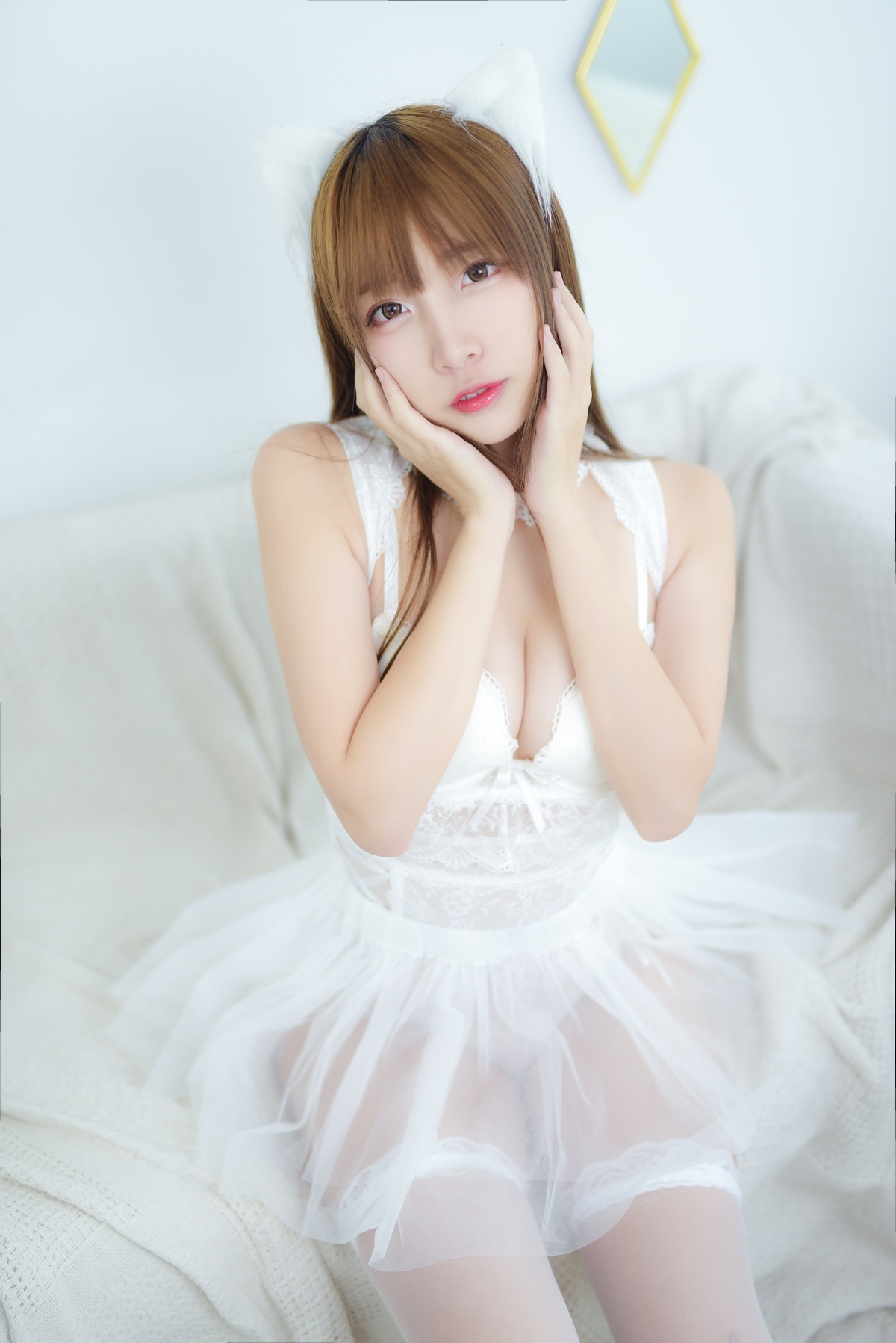 图片[4]-【cosplay】-【二佐Nisa】-宠物少女 私房白婚纱-COS世界