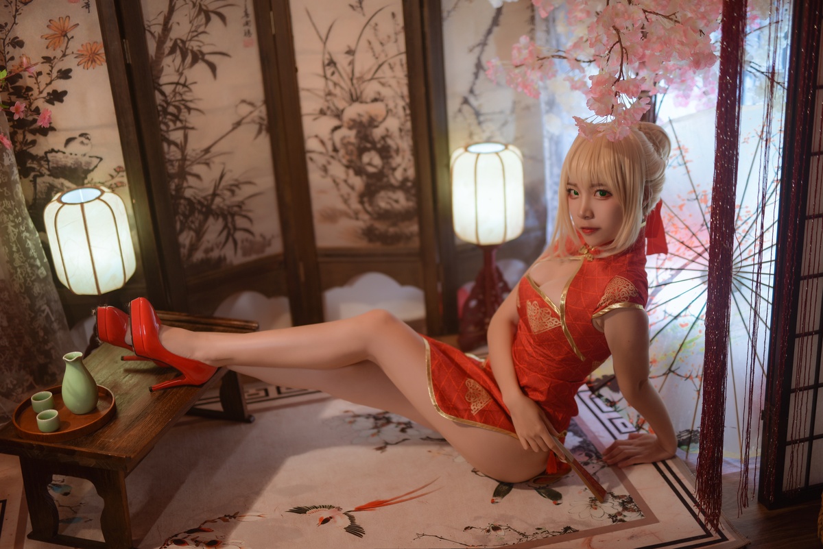 图片[2]-【cosplay】-【二佐Nisa】-尼禄旗袍-COS世界