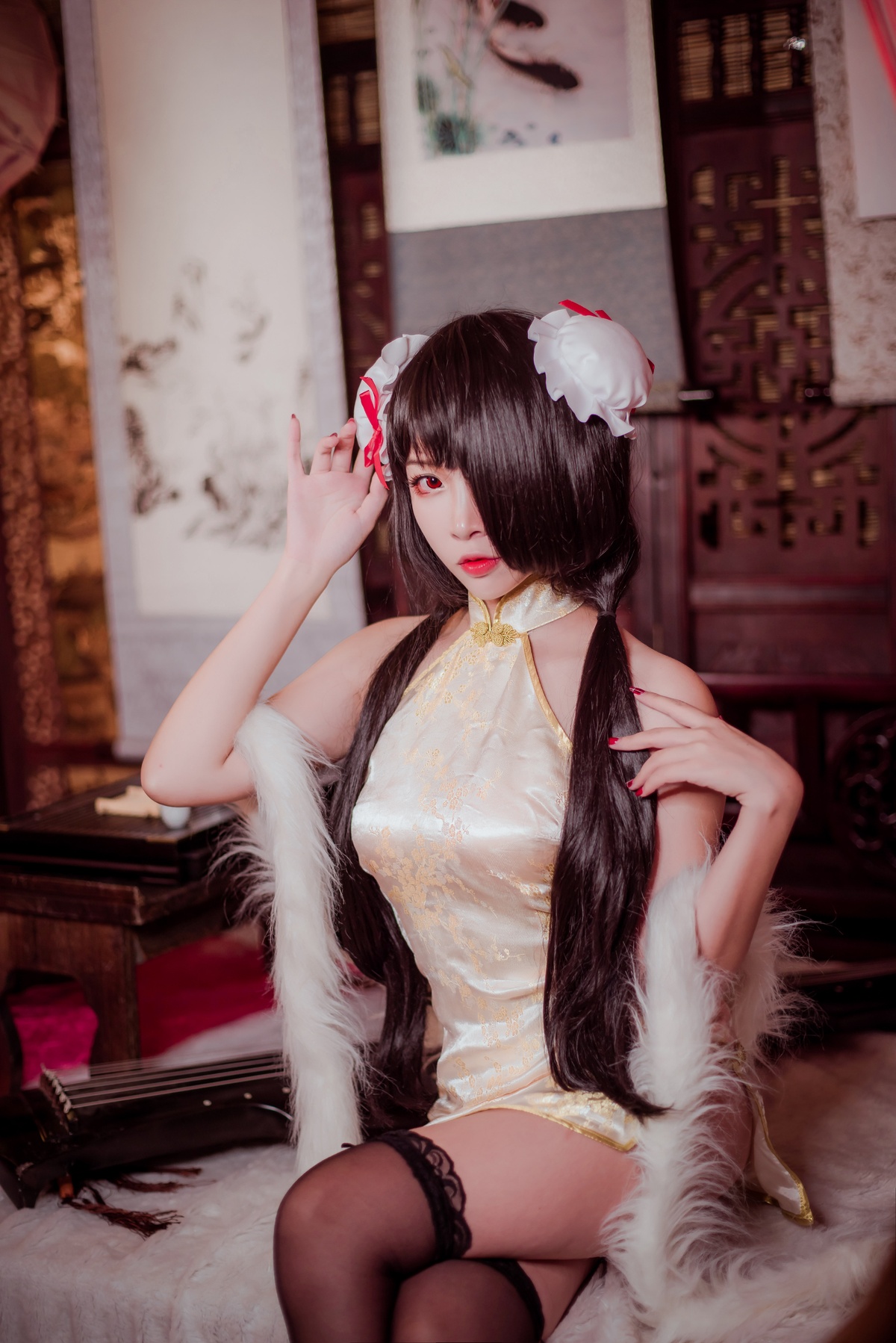 图片[4]-【cosplay】-【二佐Nisa】-时崎狂三 旗袍-COS世界