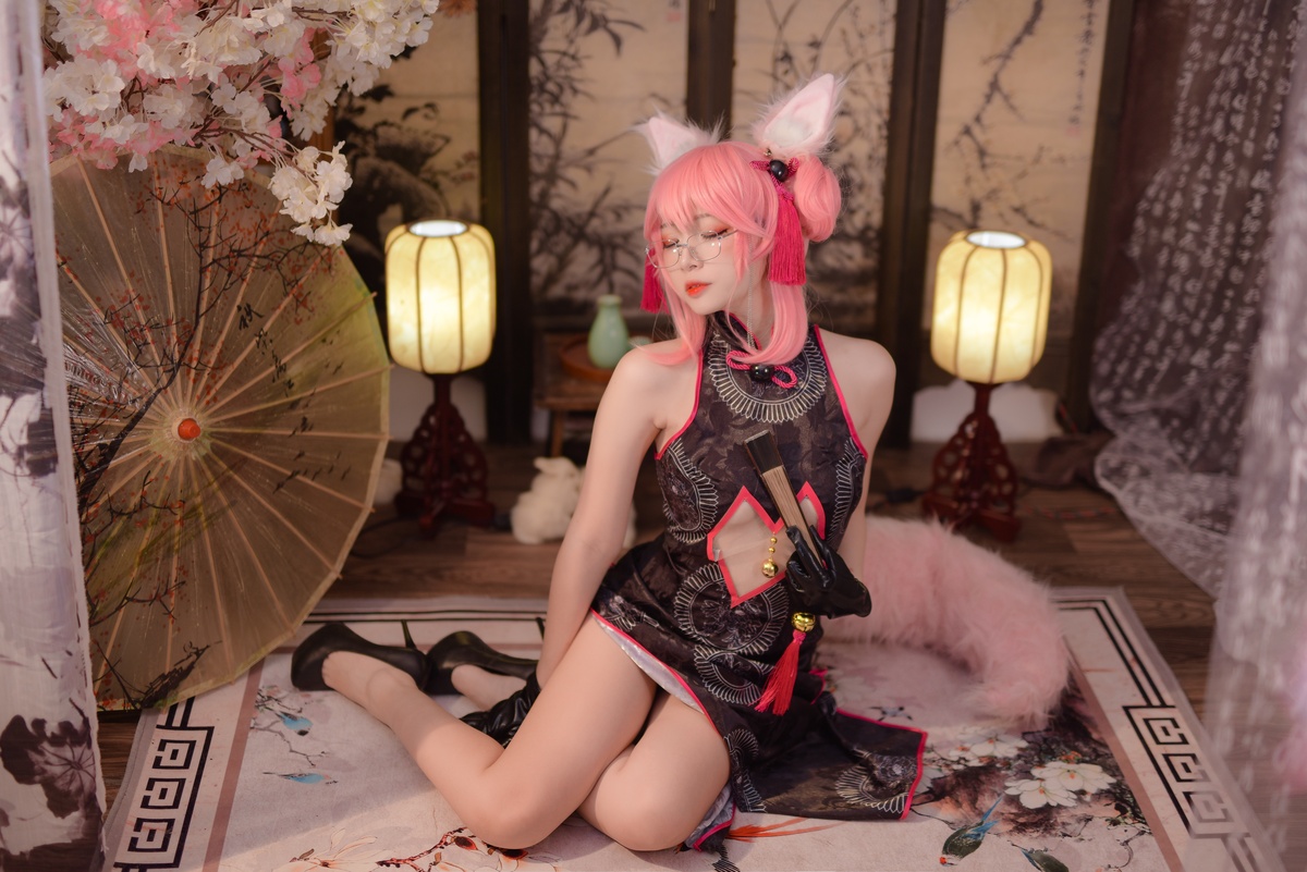 图片[4]-【cosplay】-【二佐Nisa】-玉藻前 旗袍-COS世界