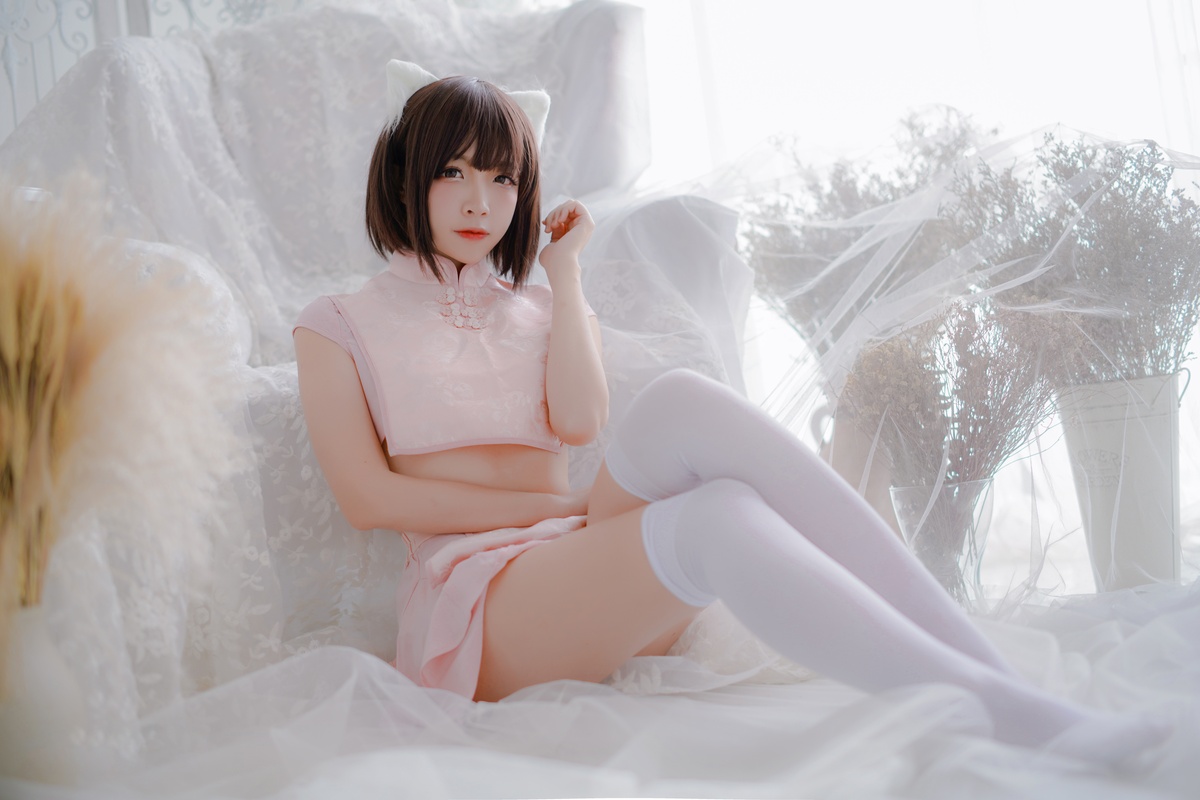 【cosplay】-【二佐Nisa】-粉旗袍-COS世界