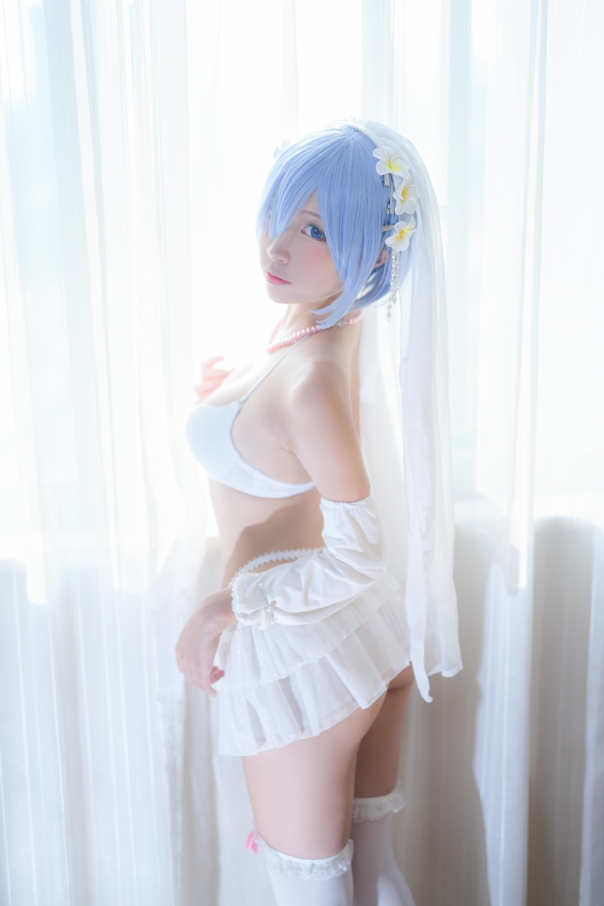 图片[3]-【cosplay】-【二佐Nisa】-蕾姆 婚纱-COS世界