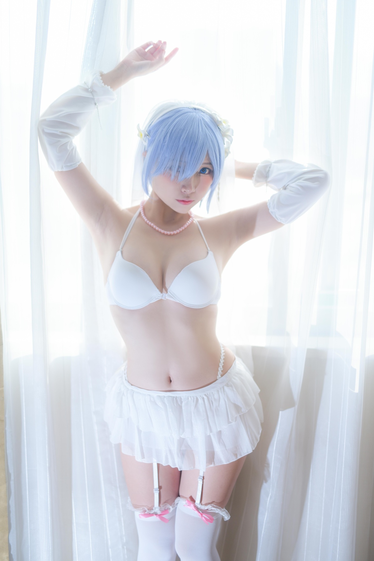 图片[4]-【cosplay】-【二佐Nisa】-蕾姆 婚纱-COS世界