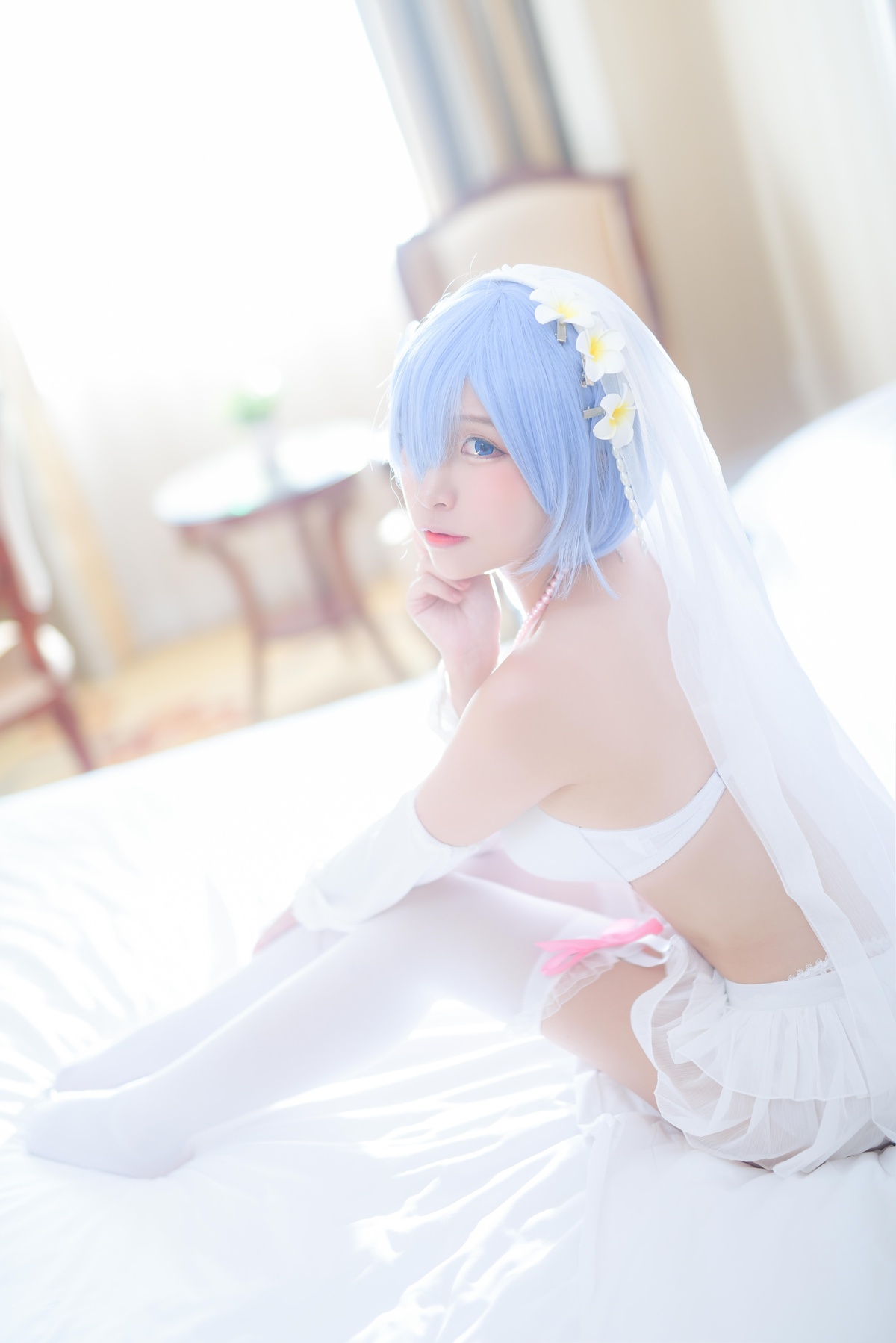 图片[5]-【cosplay】-【二佐Nisa】-蕾姆 婚纱-COS世界