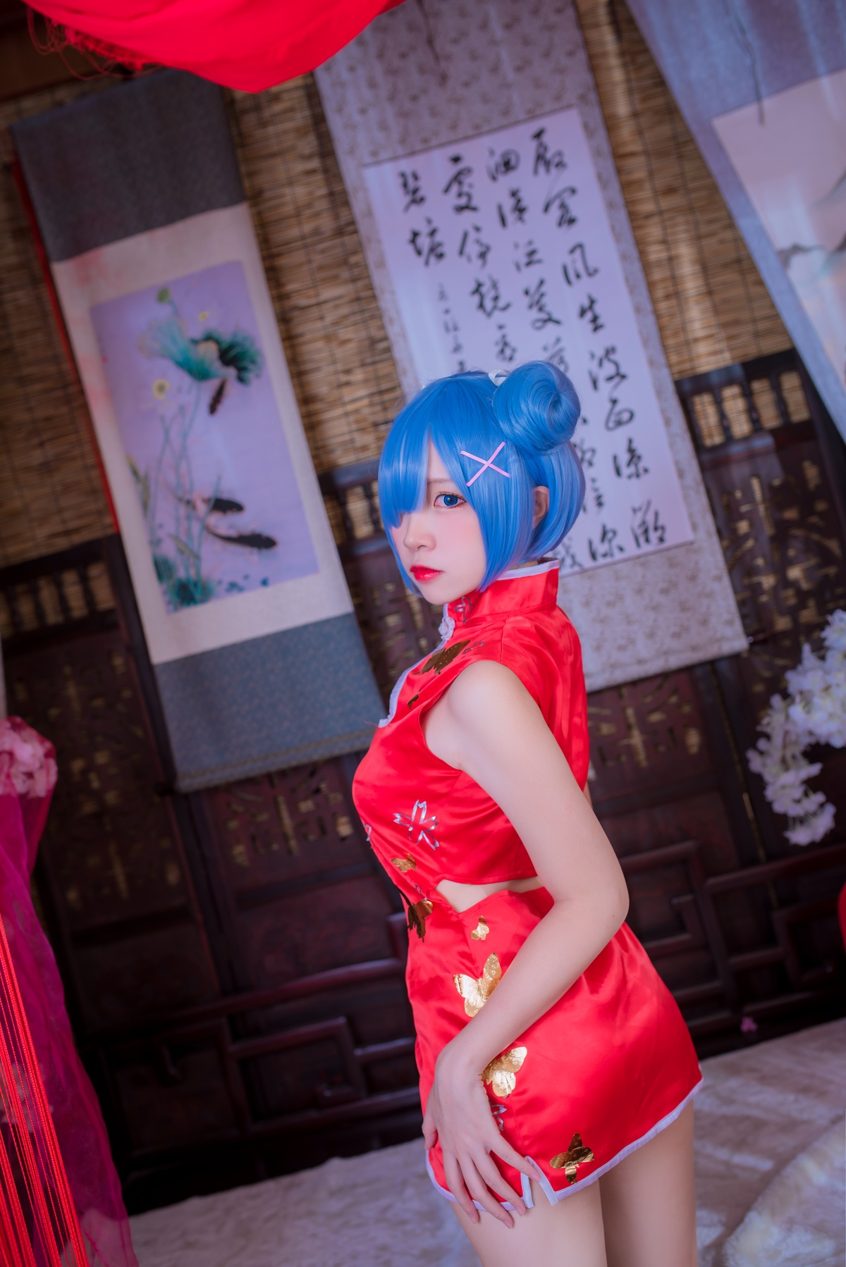【cosplay】-【二佐Nisa】-蕾姆 旗袍-COS世界