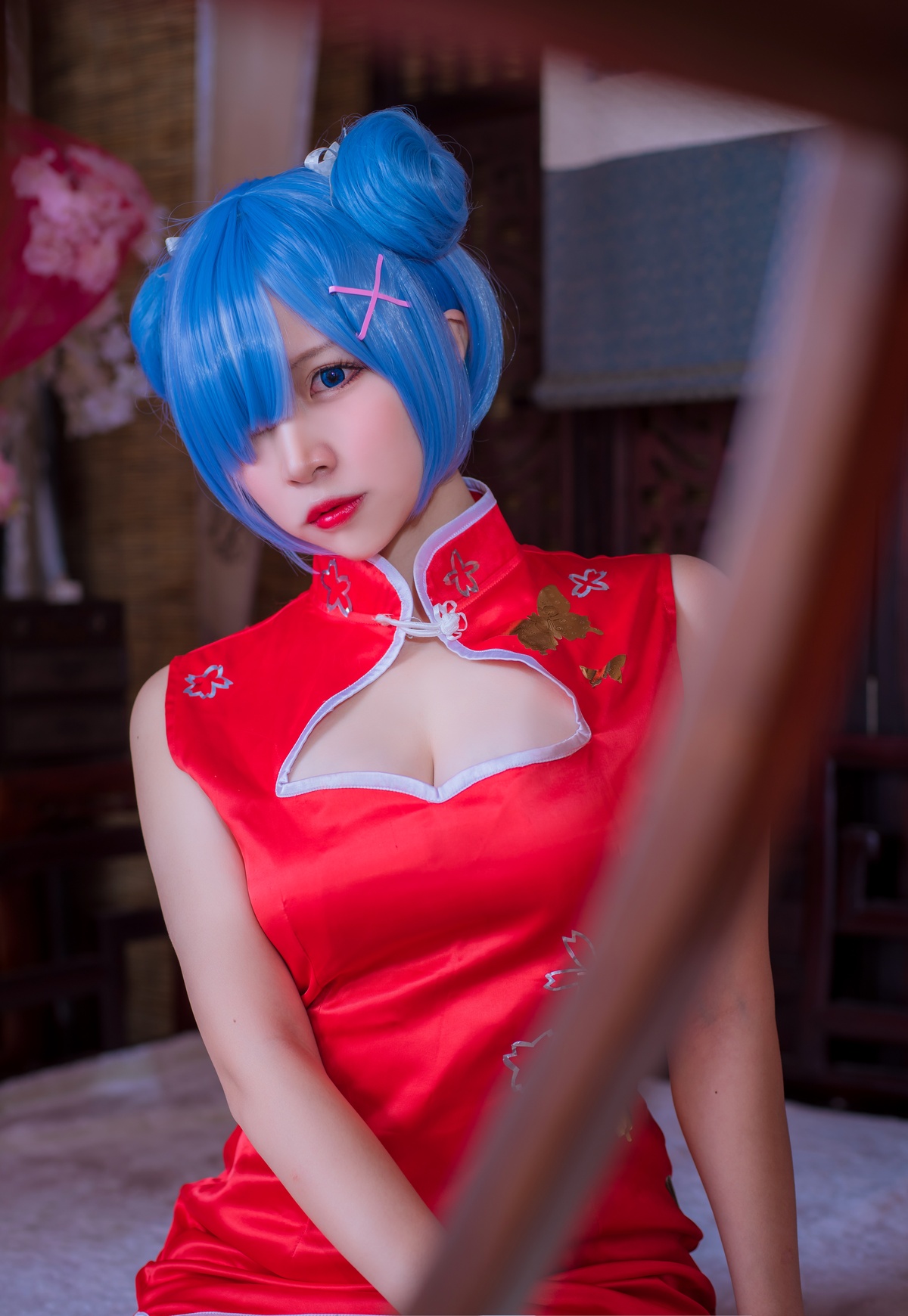 图片[4]-【cosplay】-【二佐Nisa】-蕾姆 旗袍-COS世界