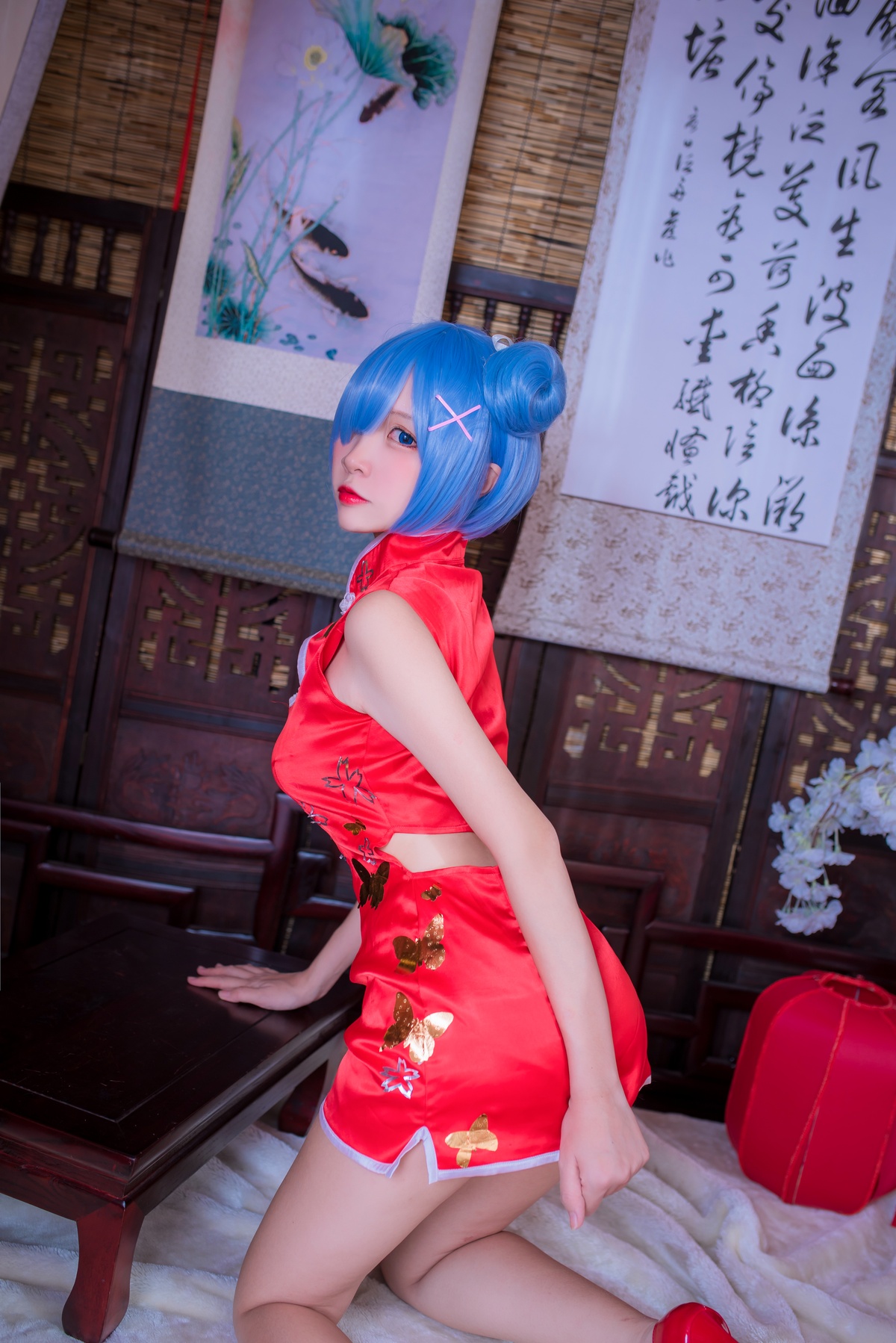 图片[5]-【cosplay】-【二佐Nisa】-蕾姆 旗袍-COS世界