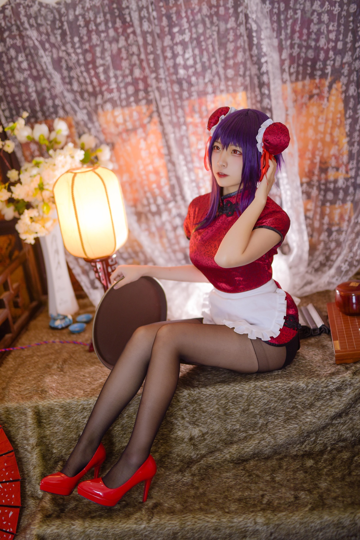 图片[2]-【cosplay】-【二佐Nisa】-路人女主学姐 旗袍-COS世界