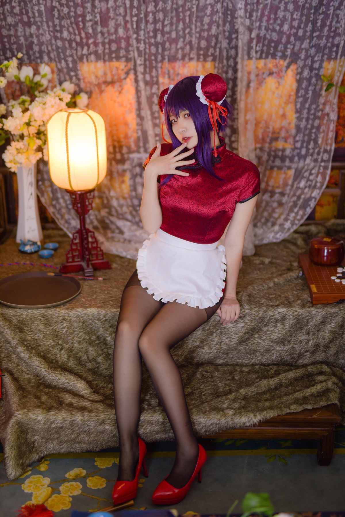 图片[3]-【cosplay】-【二佐Nisa】-路人女主学姐 旗袍-COS世界