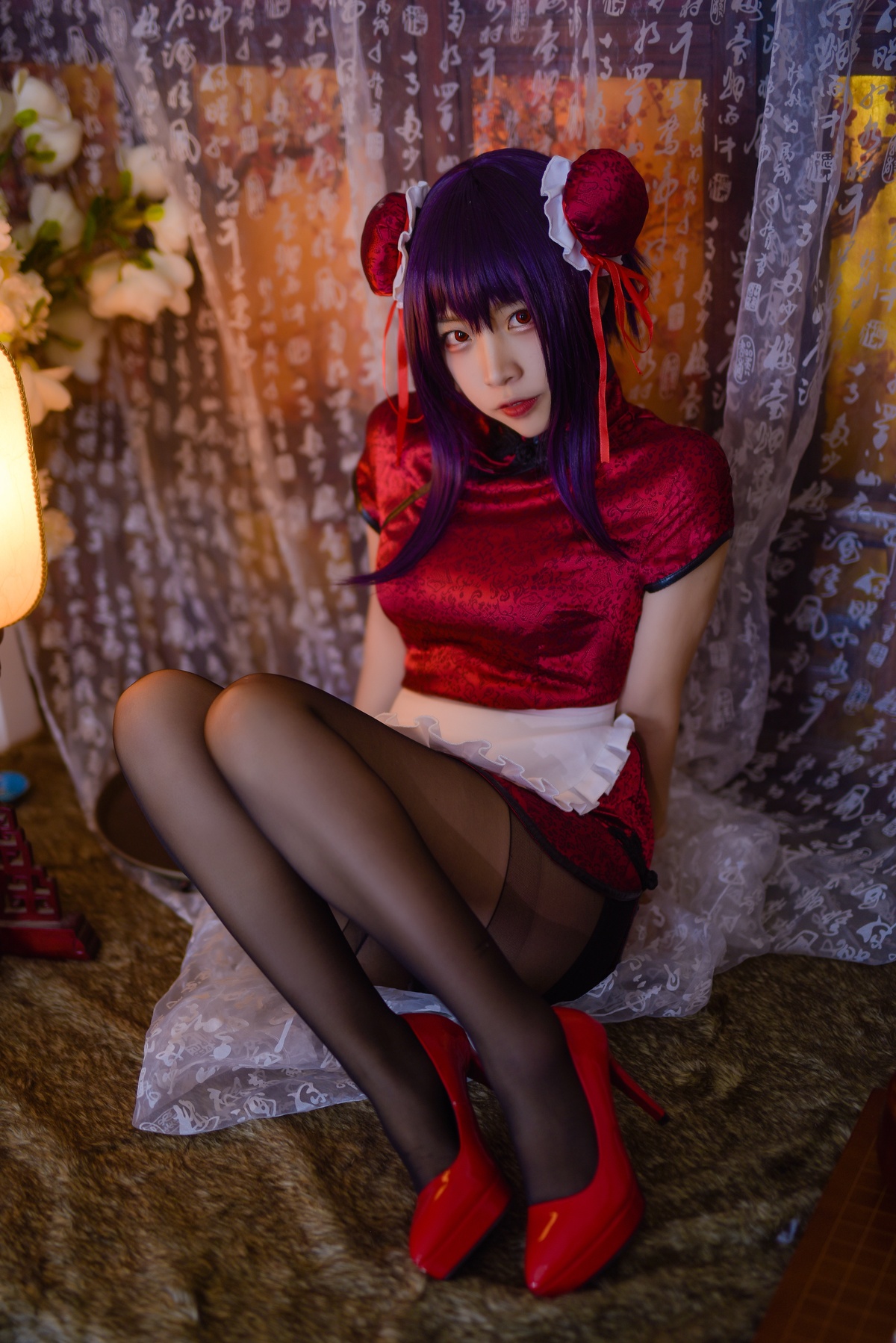 图片[4]-【cosplay】-【二佐Nisa】-路人女主学姐 旗袍-COS世界