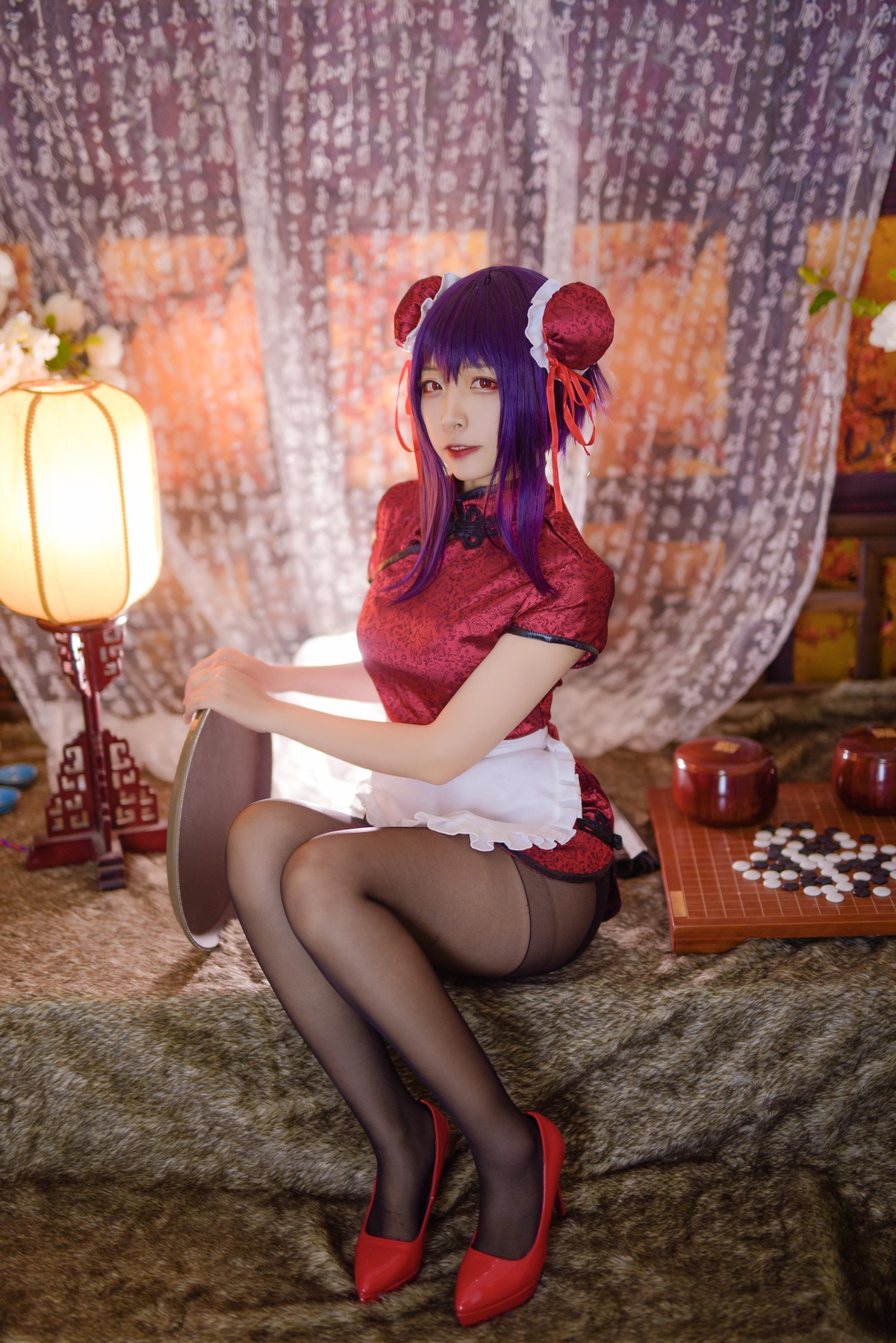 图片[5]-【cosplay】-【二佐Nisa】-路人女主学姐 旗袍-COS世界
