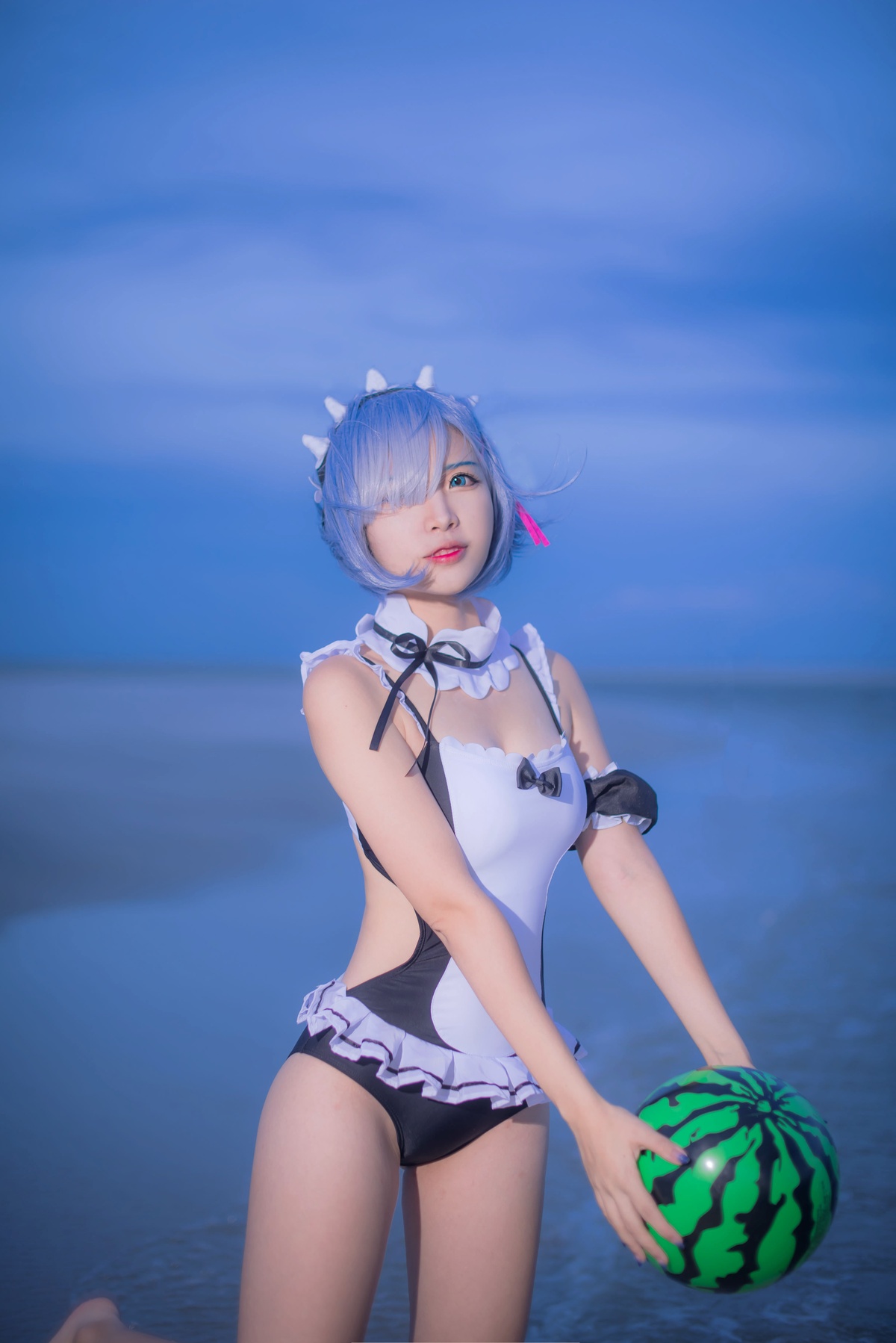 图片[3]-【cosplay】-【二佐Nisa】-雷姆 泳衣2-COS世界