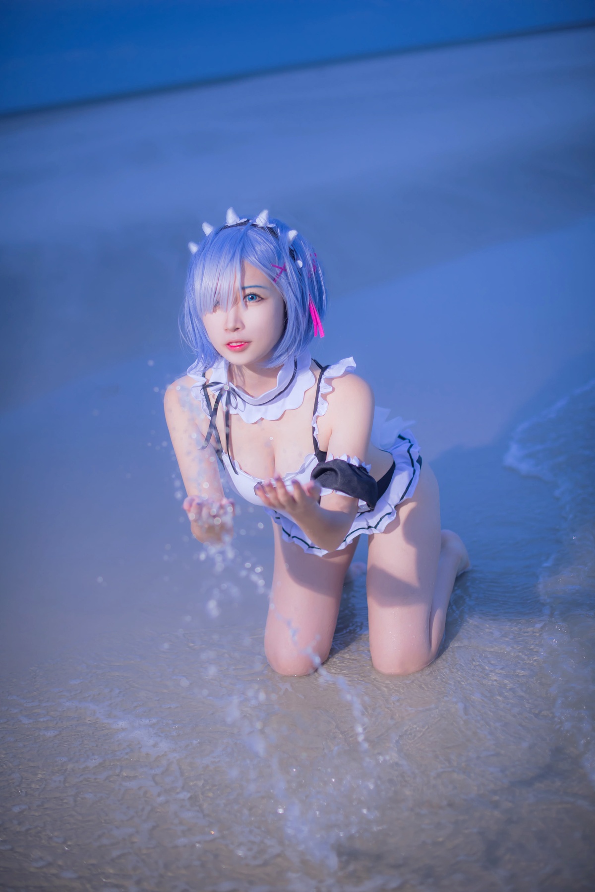 图片[5]-【cosplay】-【二佐Nisa】-雷姆 泳衣2-COS世界