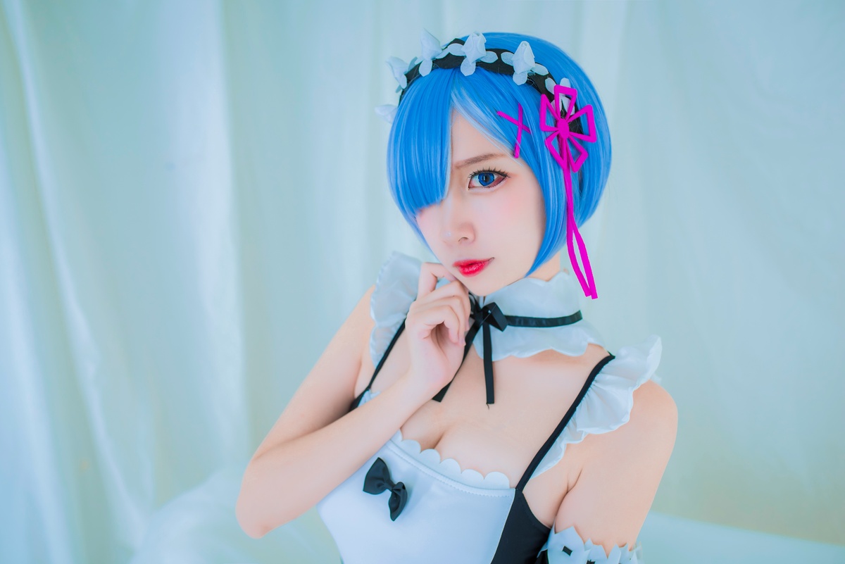 图片[2]-【cosplay】-【二佐Nisa】-雷姆 泳衣3-COS世界