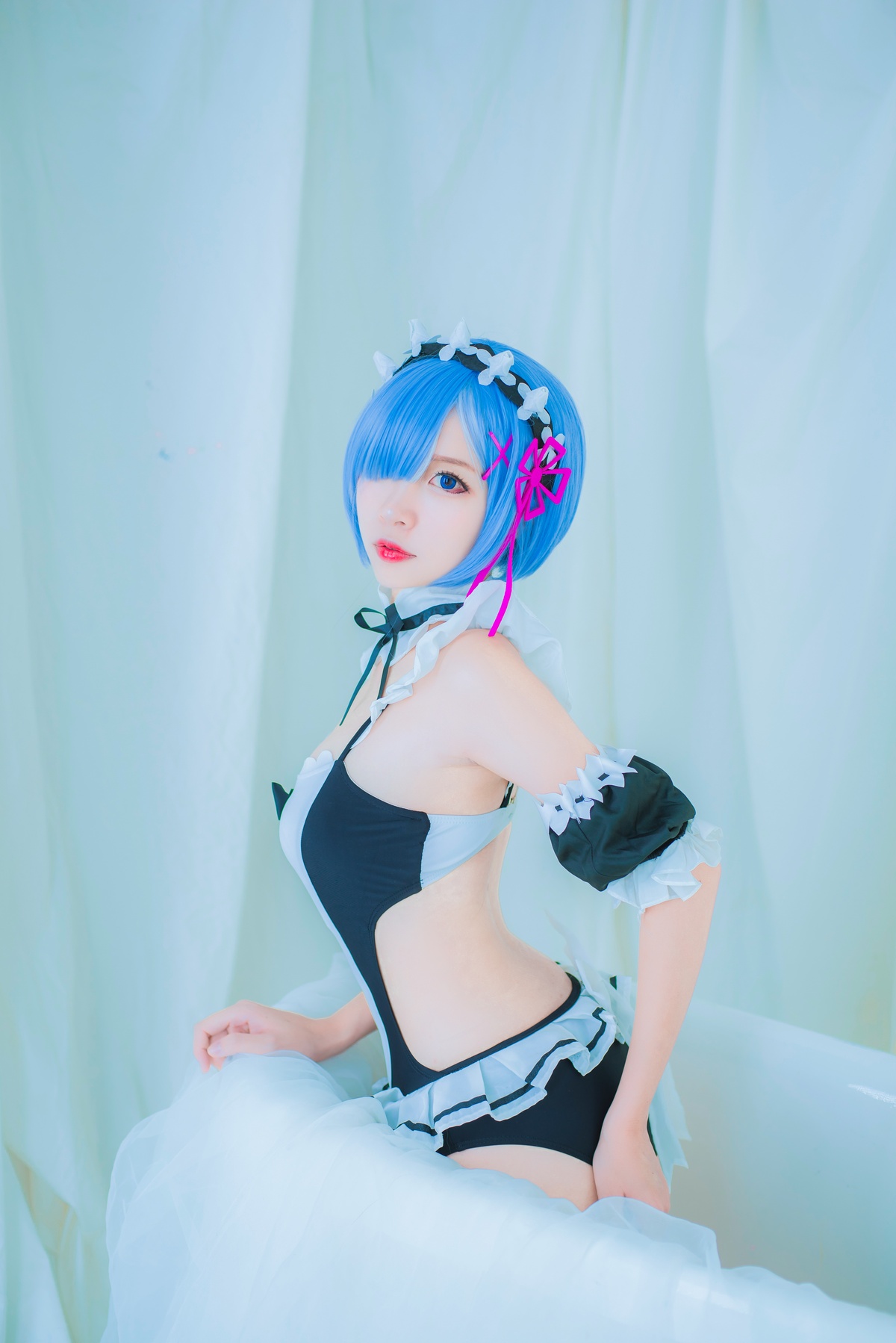 图片[3]-【cosplay】-【二佐Nisa】-雷姆 泳衣3-COS世界