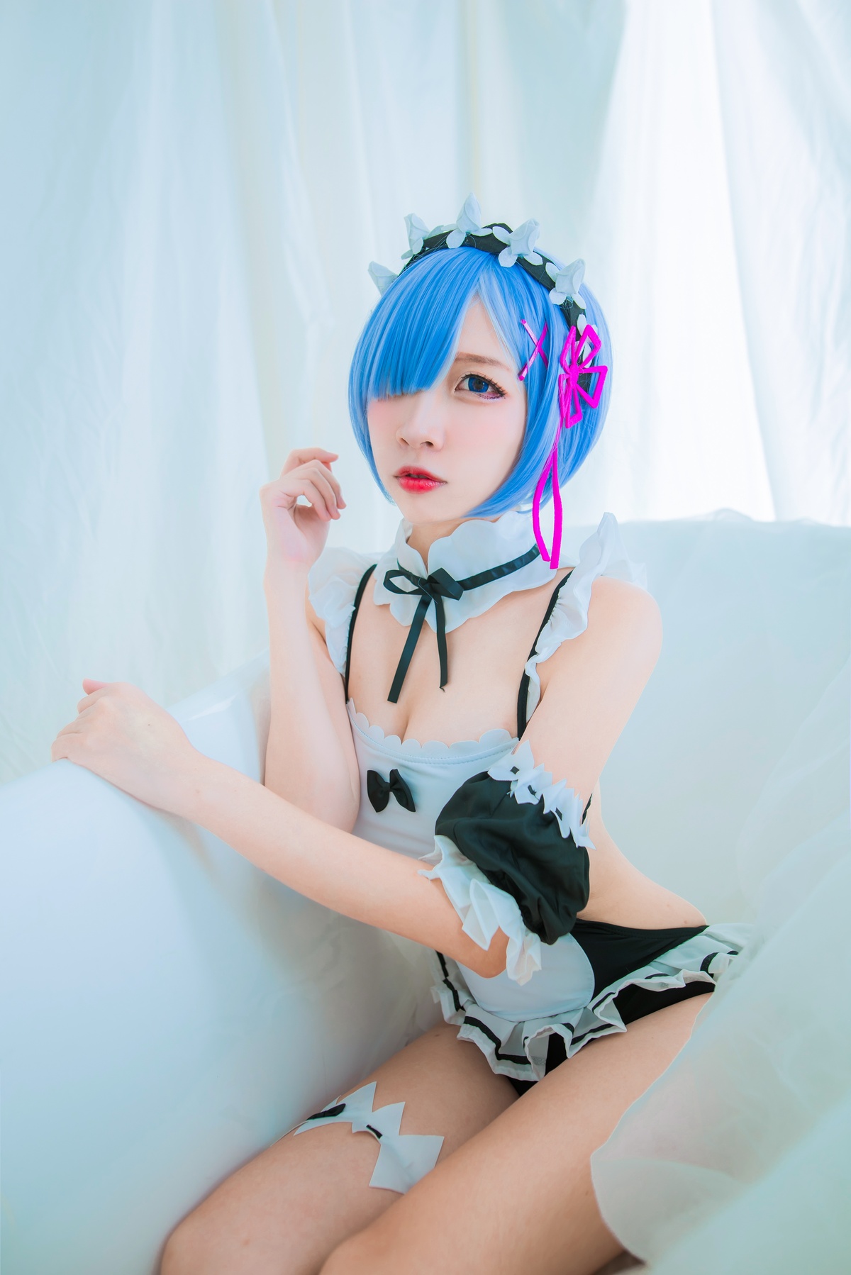 图片[4]-【cosplay】-【二佐Nisa】-雷姆 泳衣3-COS世界