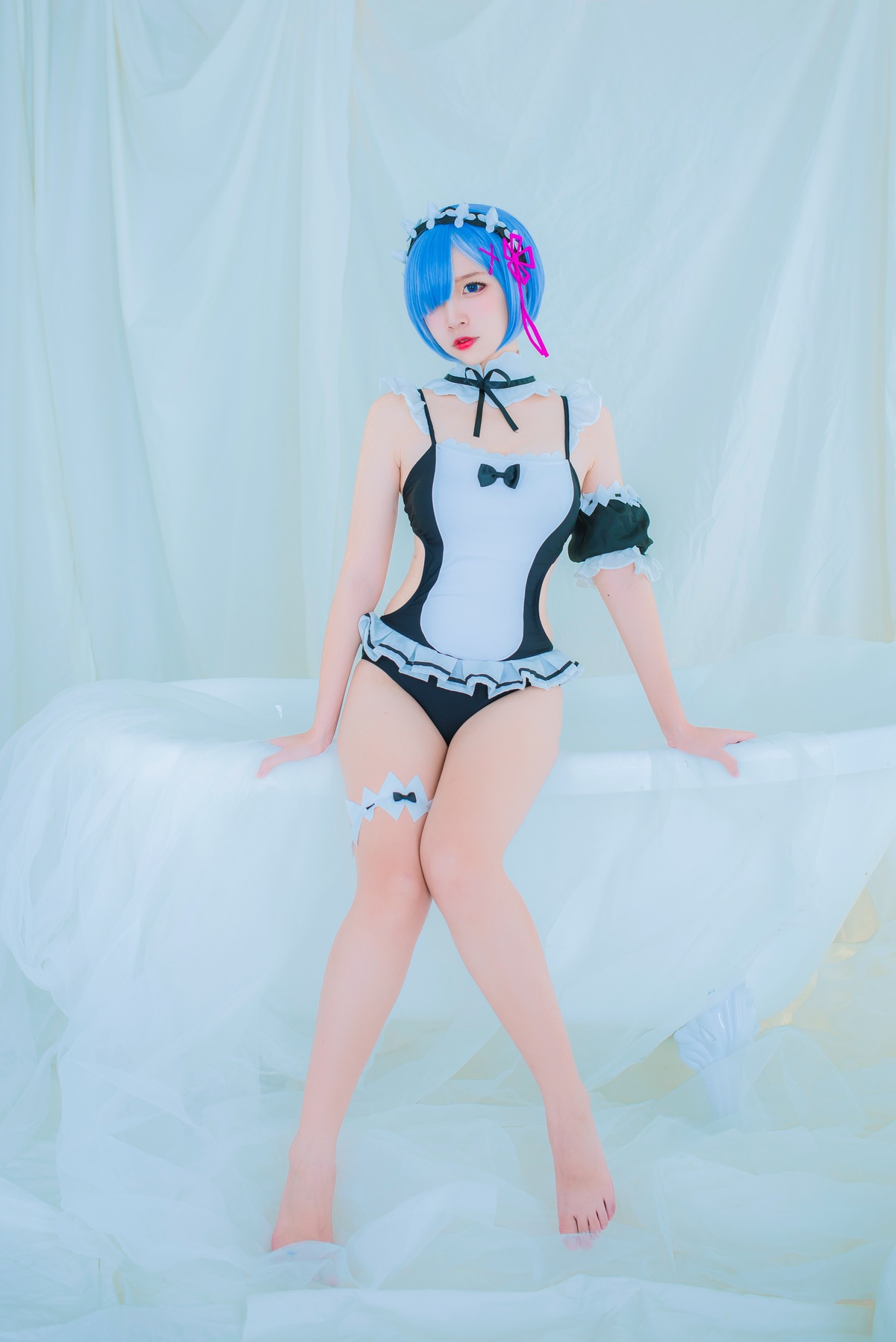 图片[5]-【cosplay】-【二佐Nisa】-雷姆 泳衣3-COS世界