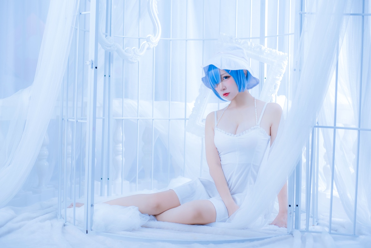 【cosplay】-【二佐Nisa】-雷姆 白裙-COS世界