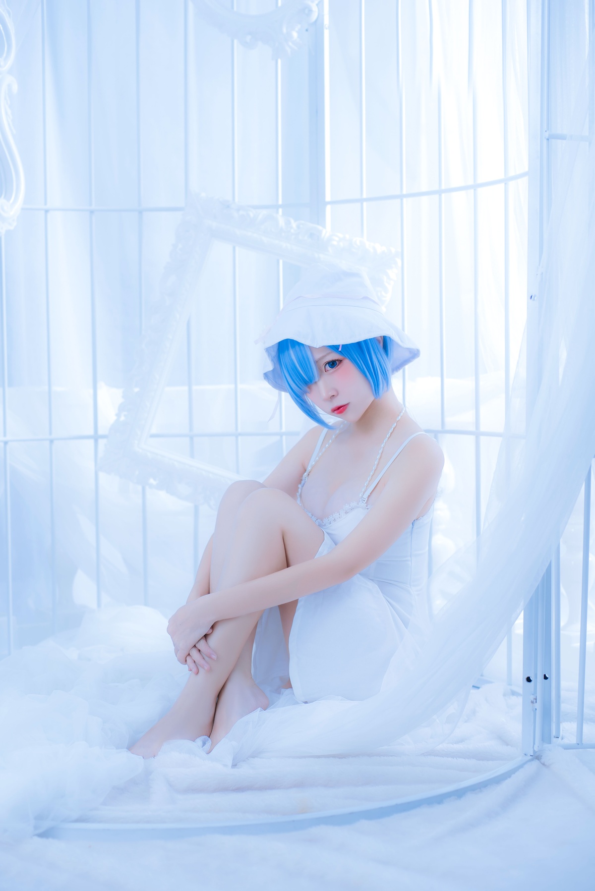 图片[5]-【cosplay】-【二佐Nisa】-雷姆 白裙-COS世界