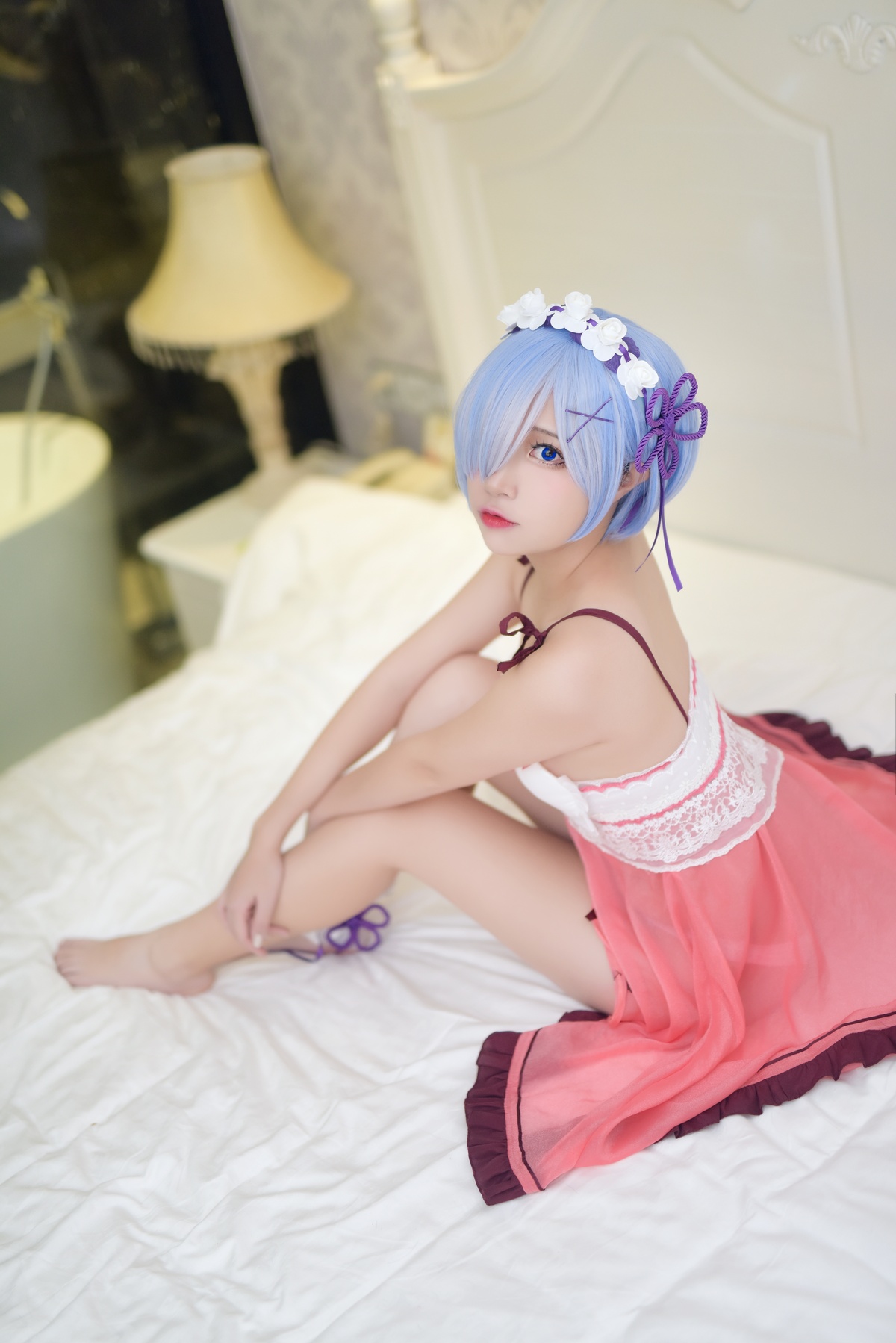 图片[2]-【cosplay】-【二佐Nisa】-雷姆 睡衣-COS世界
