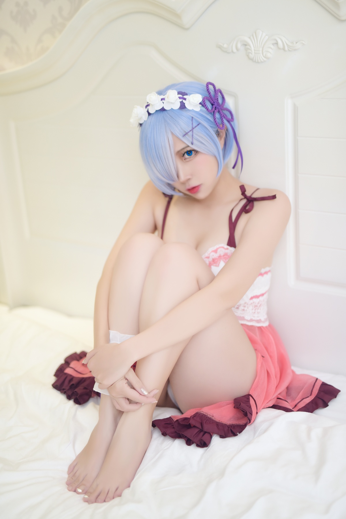 图片[3]-【cosplay】-【二佐Nisa】-雷姆 睡衣-COS世界