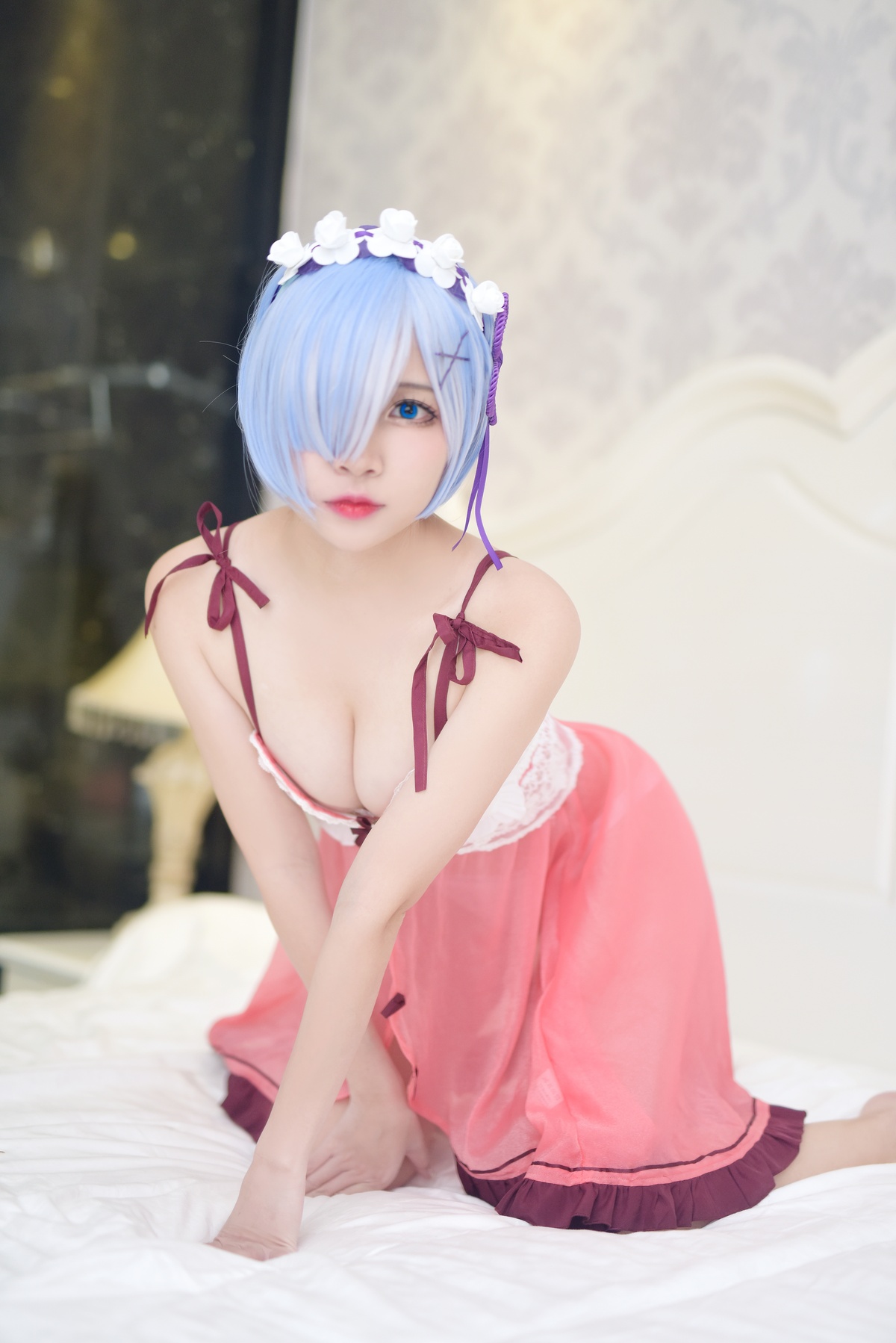 图片[5]-【cosplay】-【二佐Nisa】-雷姆 睡衣-COS世界