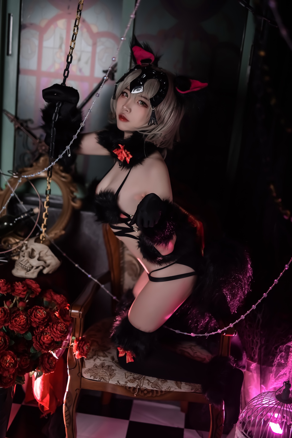 图片[2]-【cosplay】-【二佐Nisa】-黑贞 万圣节-COS世界