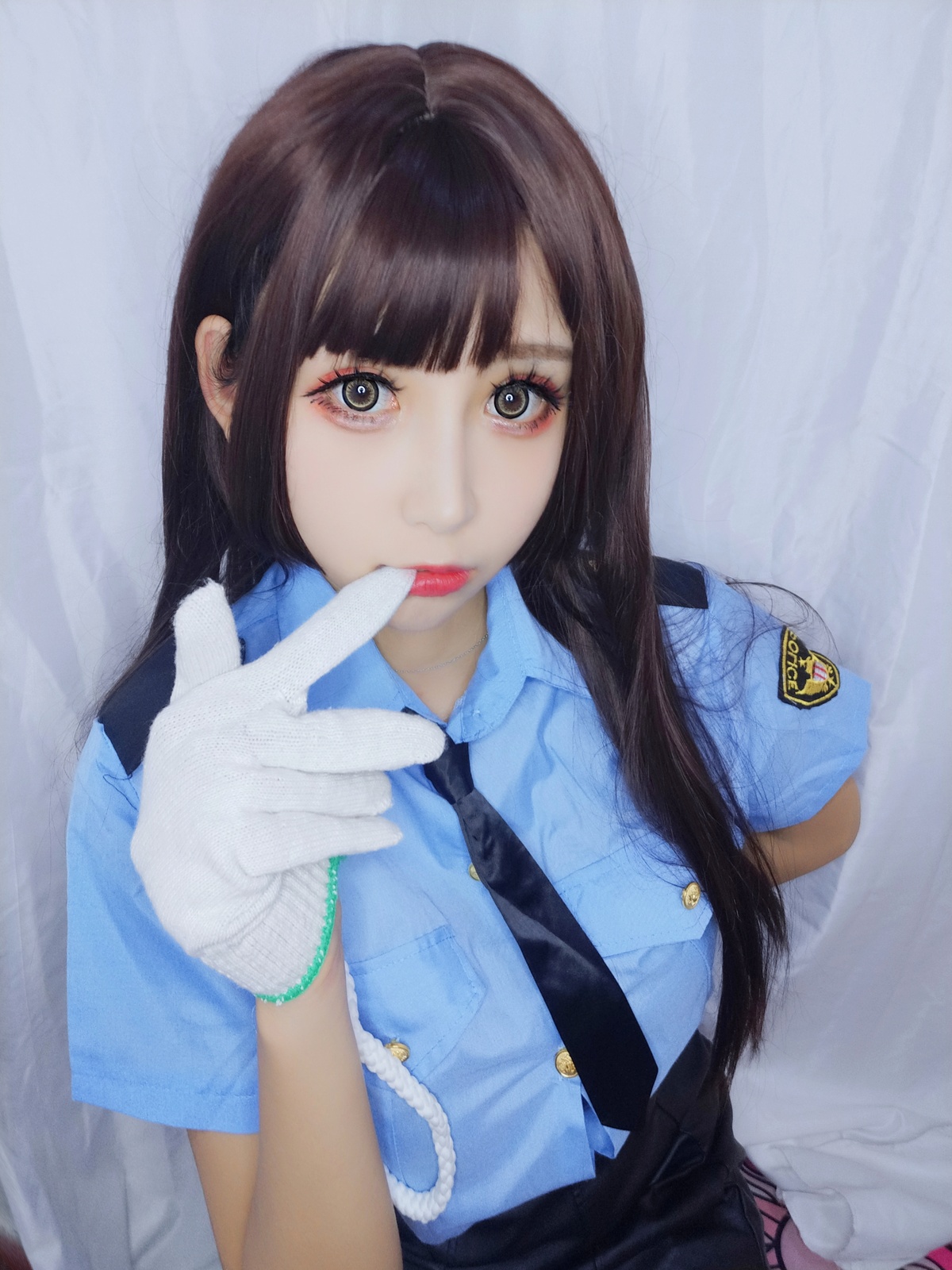 图片[2]-【coser】-黑米粥-NO.005 蓝色制服-COS世界