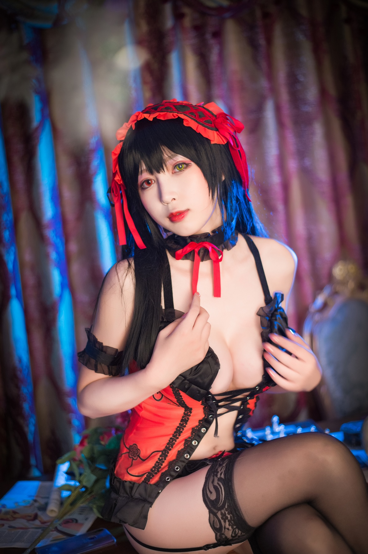 图片[4]-【coser】-黑米粥-NO.018 黑米粥 狂三内衣-COS世界