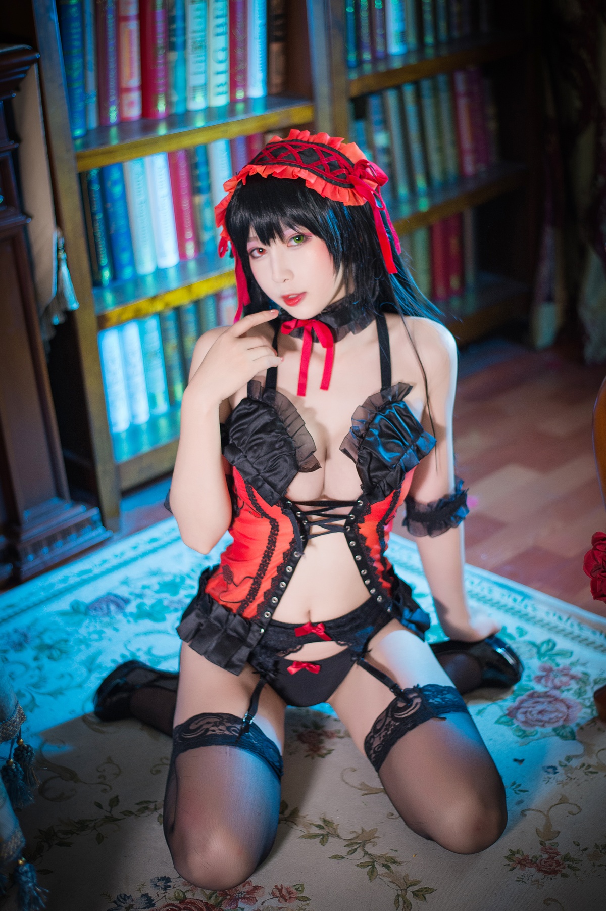 图片[5]-【coser】-黑米粥-NO.018 黑米粥 狂三内衣-COS世界