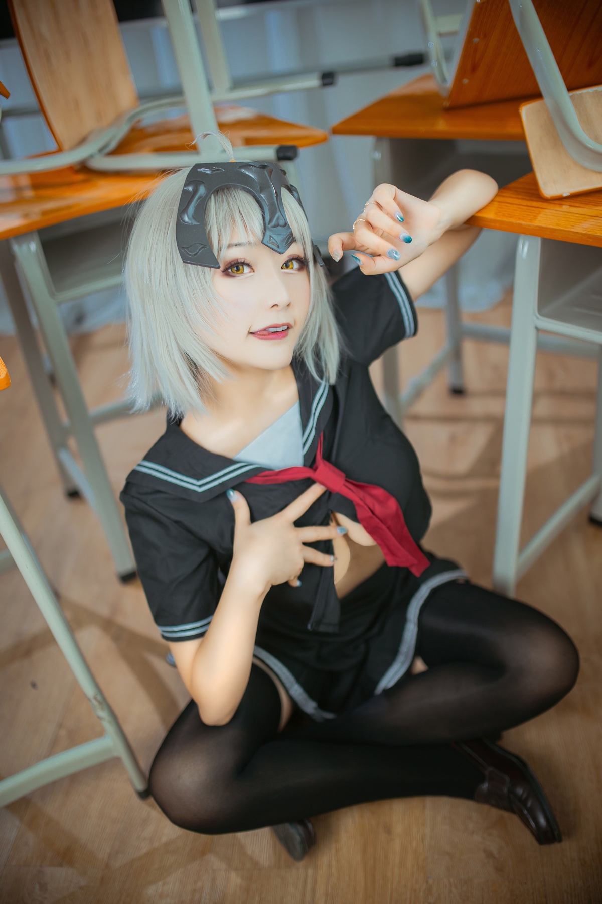 图片[4]-【coser】@三刀刀miido-NO.003 黑贞德1-COS世界