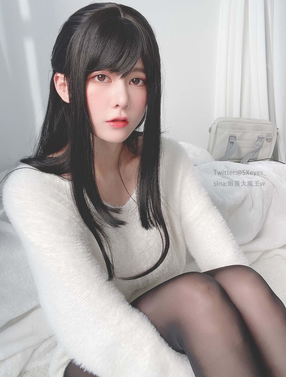 图片[2]-眼酱大魔王w NO.030 毛衣黑丝-COS世界