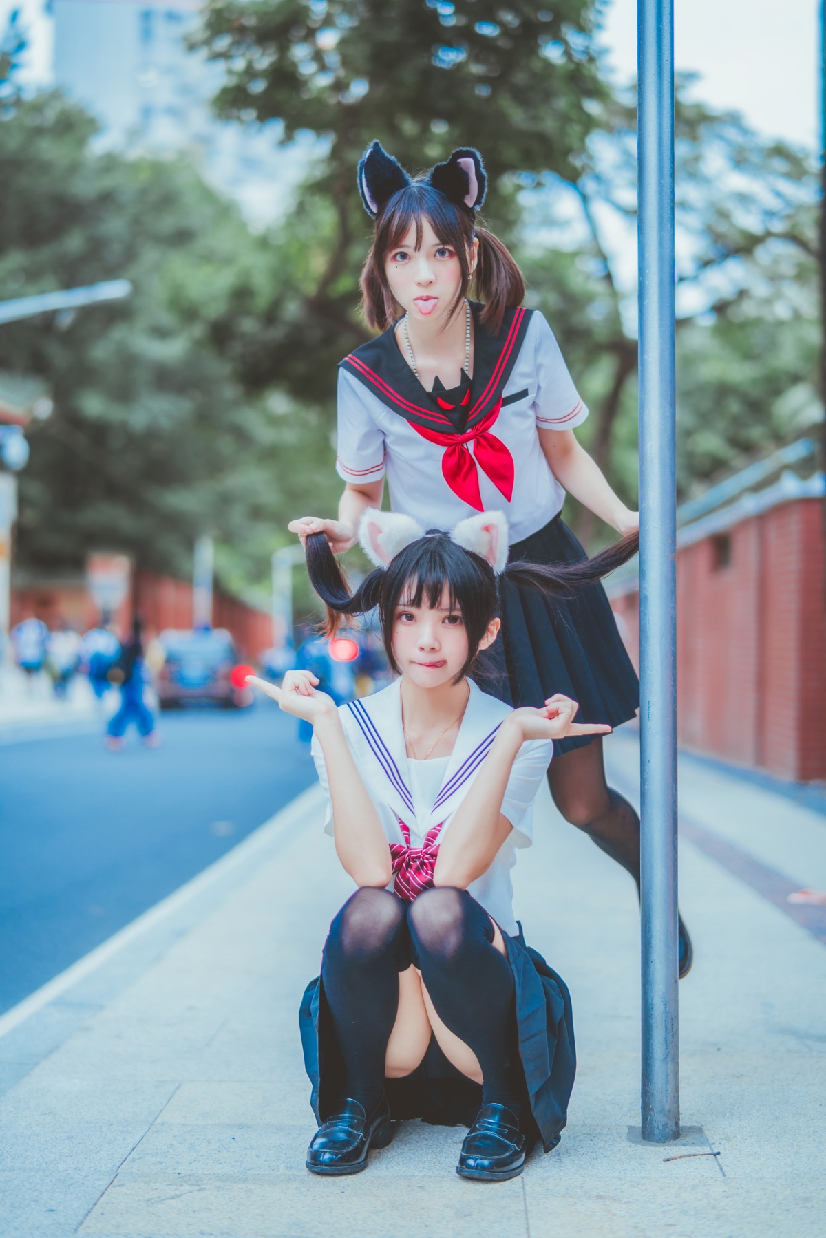 【coser】005【桜桃喵】&疯猫ssJK百合2-COS世界