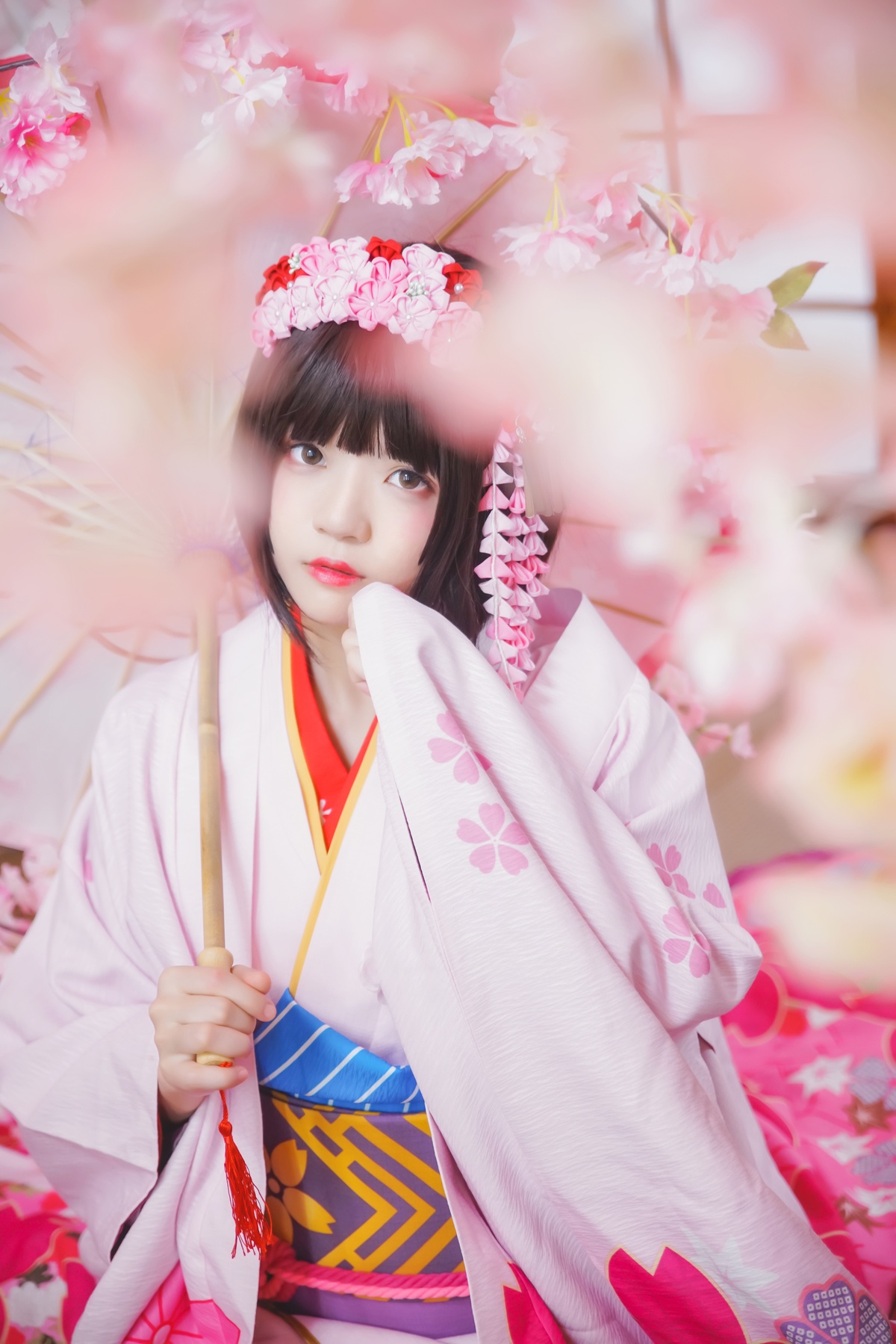 图片[2]-【coser】008【桜桃喵】（加藤惠）和服-COS世界